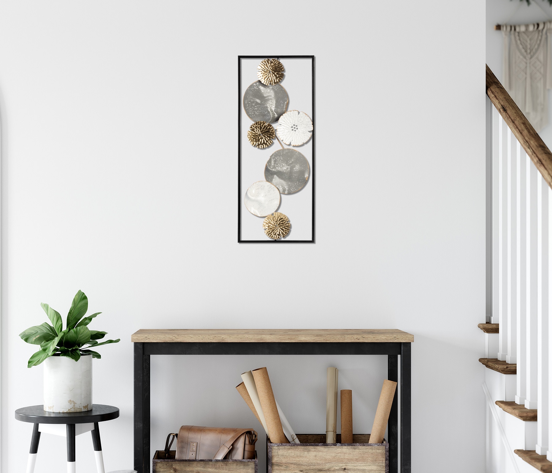 Bönninghoff Tableau métallique »ABSTRAKT 25x61 cm – Deko modern« Abstrait | Abstrait | Formes Décoration murale