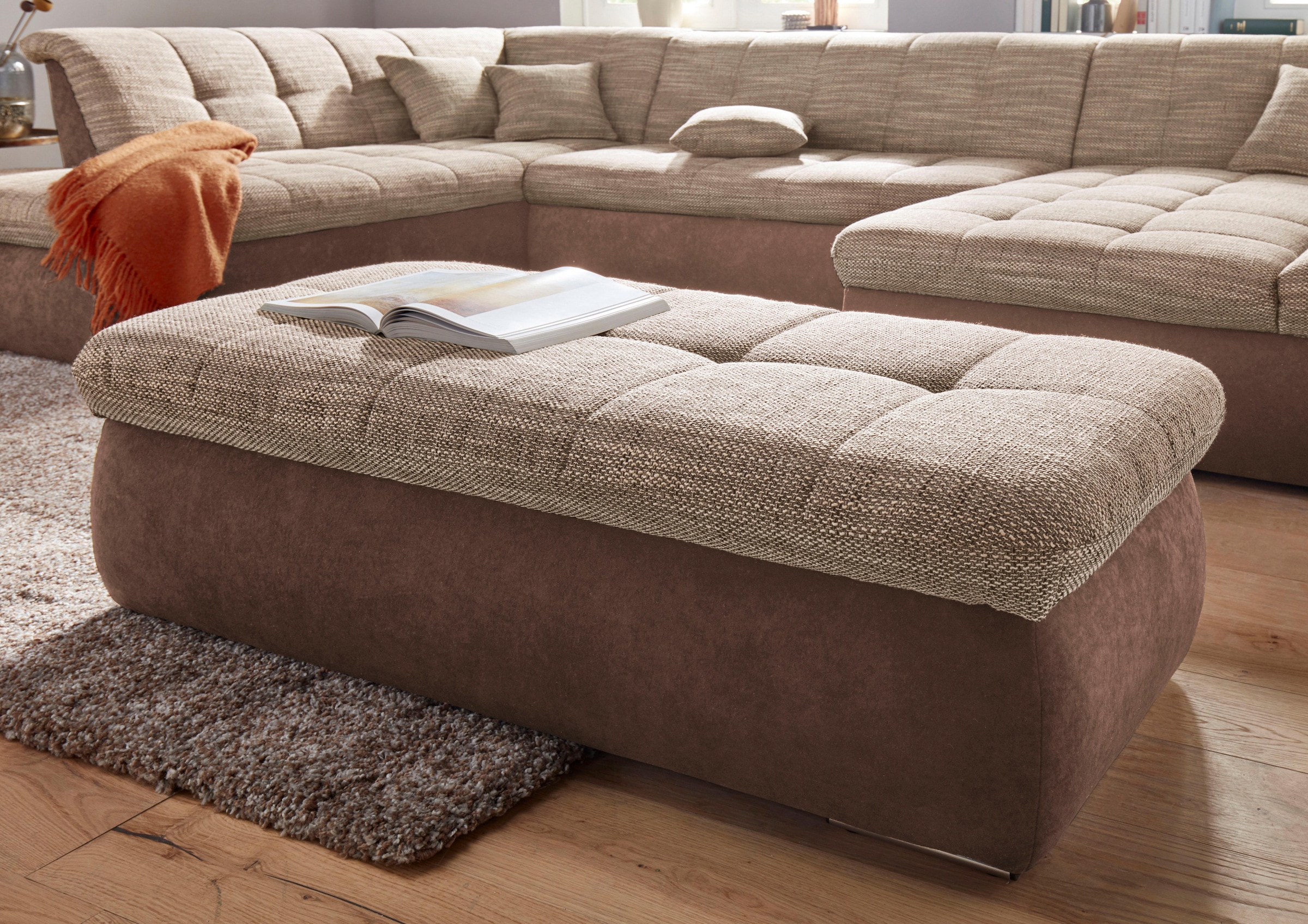 DOMO collection Hocker »PB MORIC praktisches Staufach unter der Sitzfläche, B/T 136/64cm« inklisive Staufach