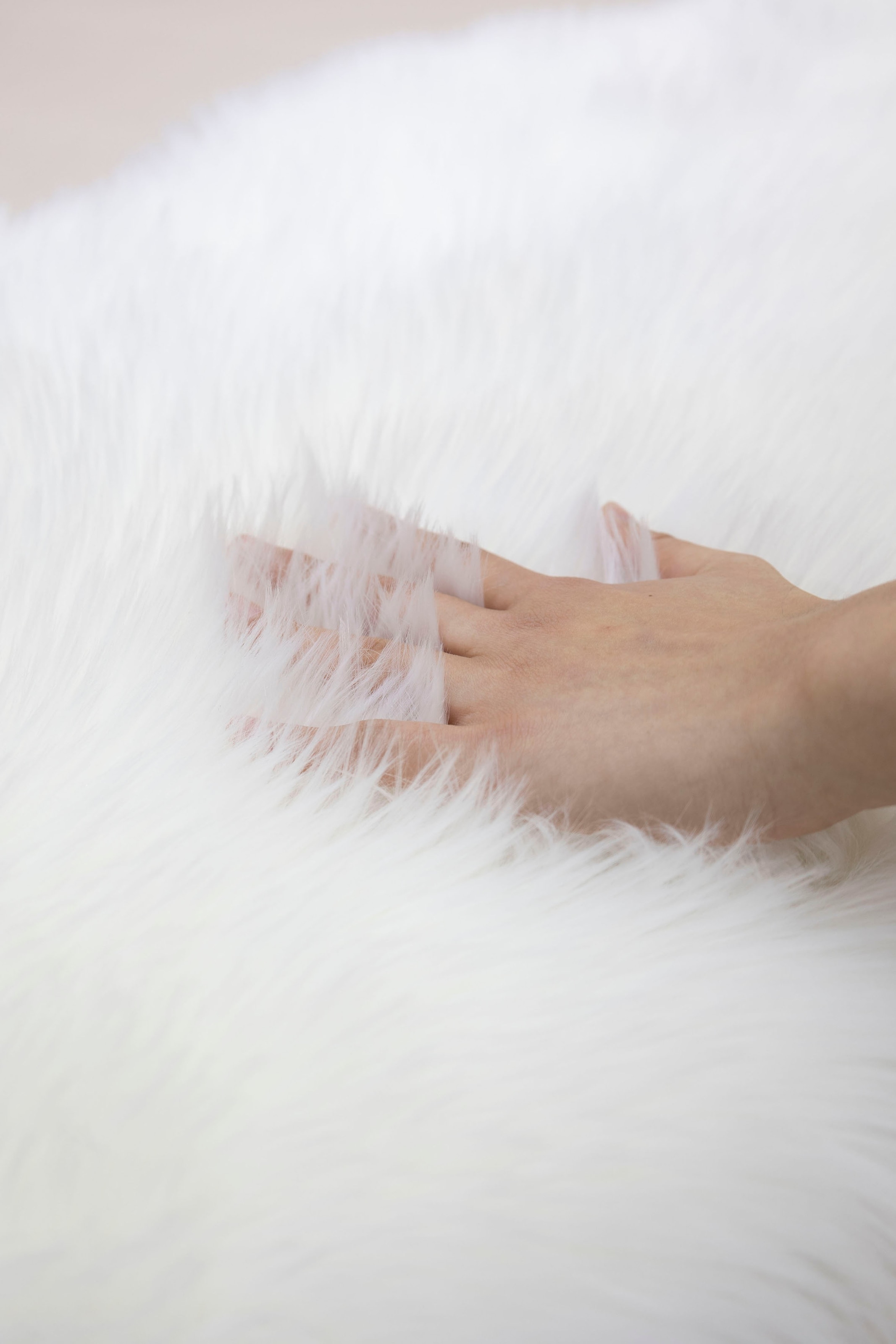 my home Tapis en fourrure »Dena, Hochflor Teppiche« Rectangulaire 60 mm Höhe Kunstfell, weich, Uni-Farben, Wohnzimmer, Schlafzimmer, Esszimmer