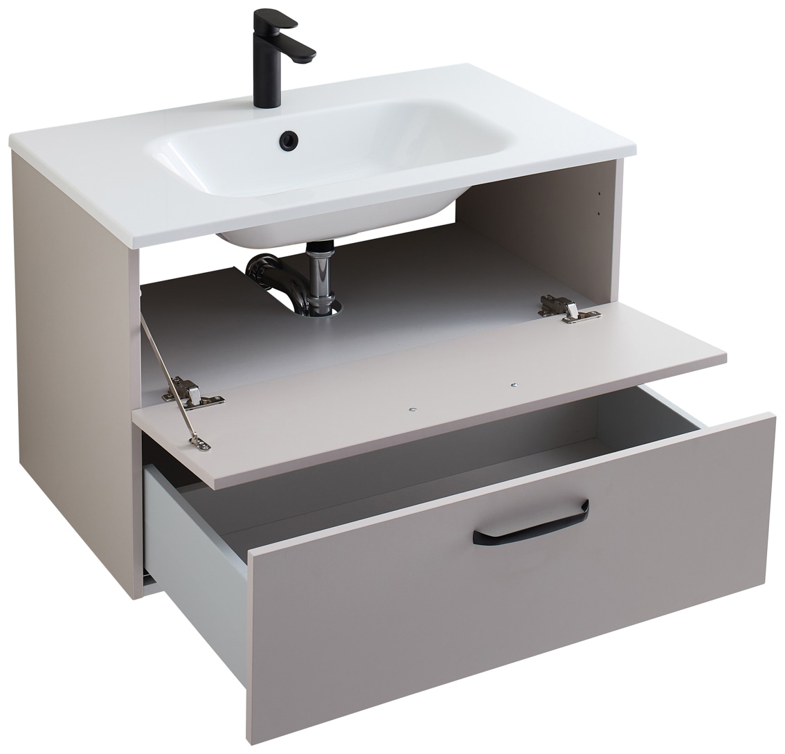 Saphir Ensemble de meubles de salle de bain »Quickset 500, Waschtischunterschrank mit Mineralmarmorwaschtisch« 2 cuis tlg.