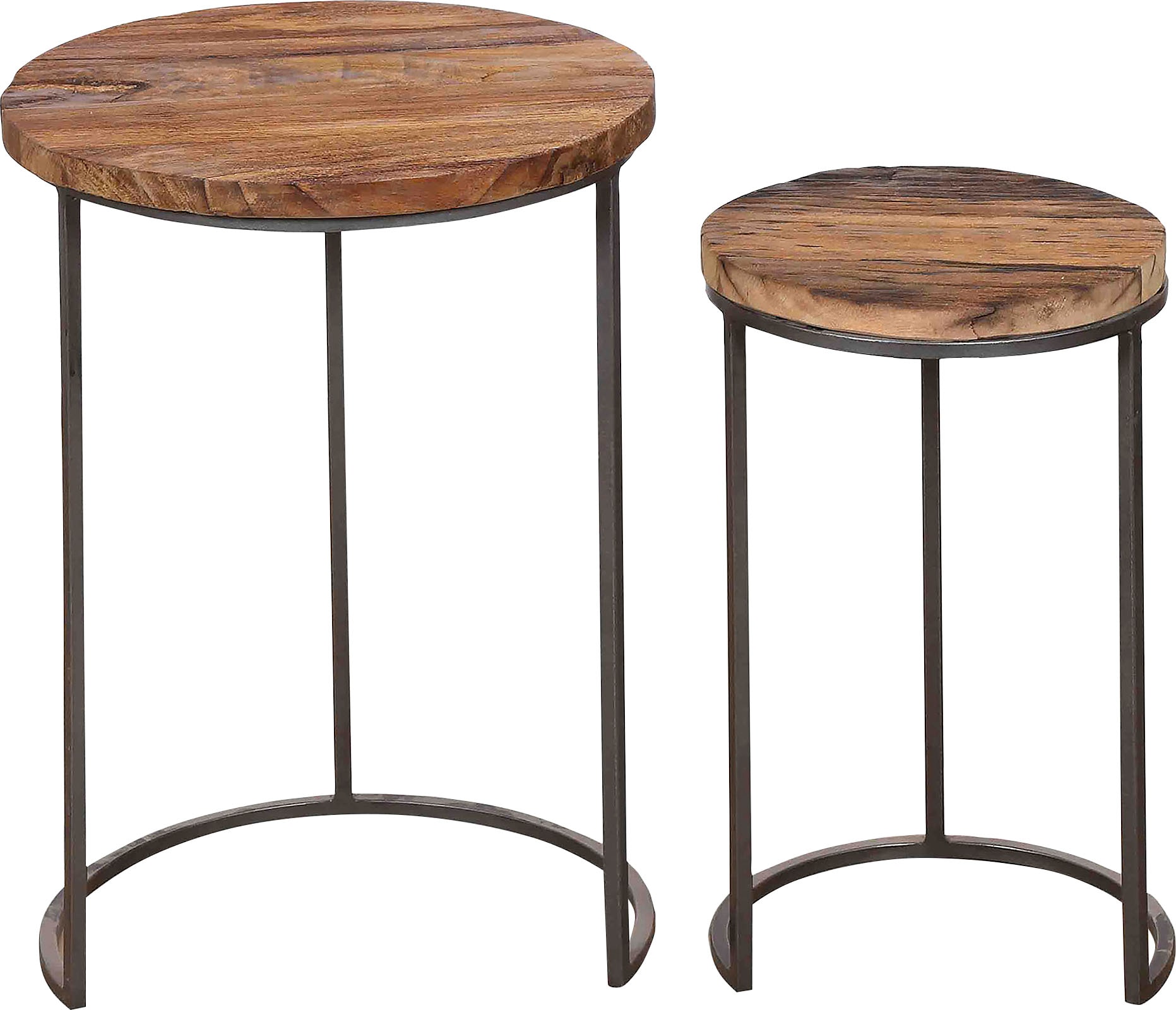 byLIVING Beistelltisch »Jaron« aus Massivholz, Zweisatztisch