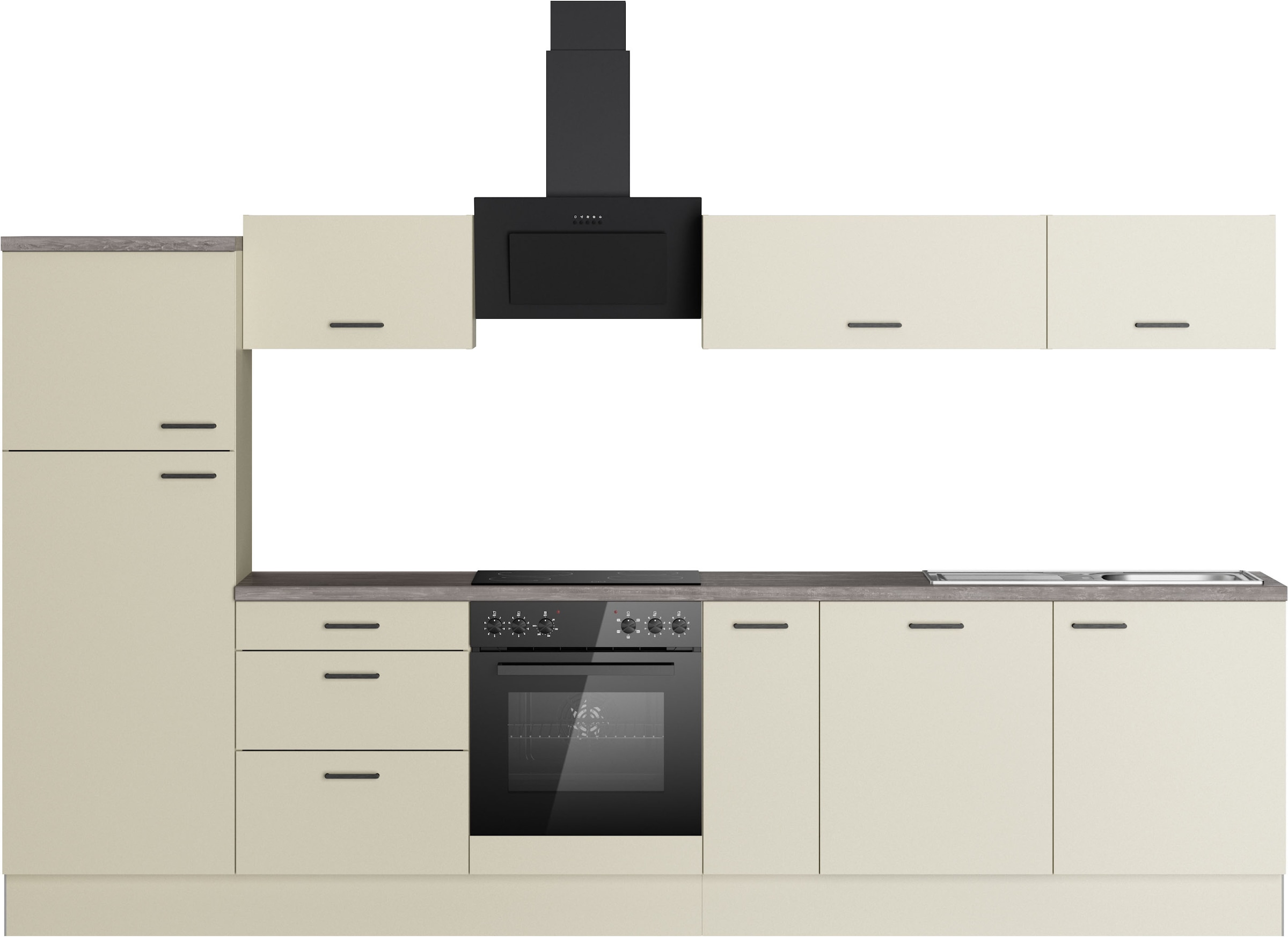 KOCHSTATION Kitchenette »KS-Sion« Breite 330 cm, neue Technik: OPTIsnap, wahlweise mit E-Geräten