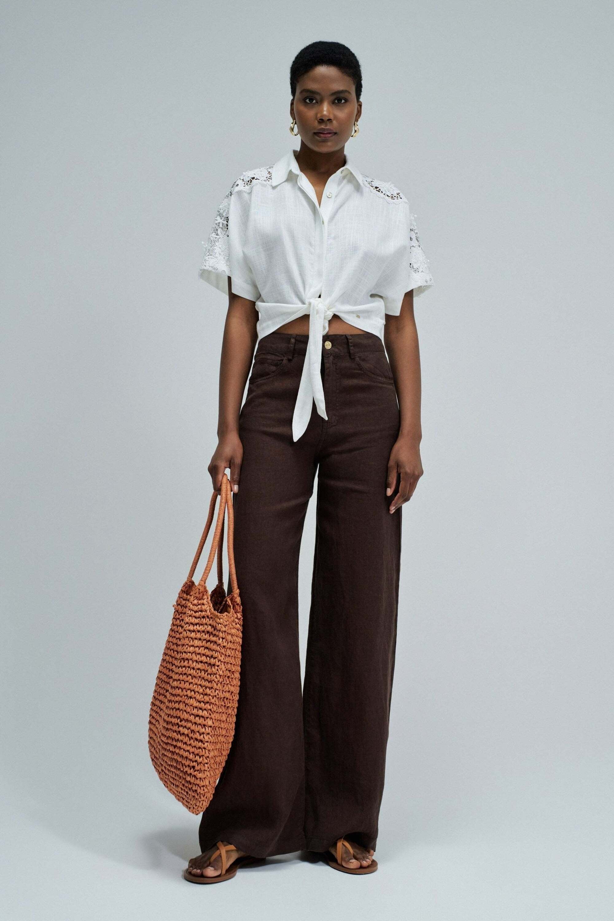 Salsa Blouse à manches courtes »Salsa Jeans Kurzarmbluse Front Knot Short Sleeve«