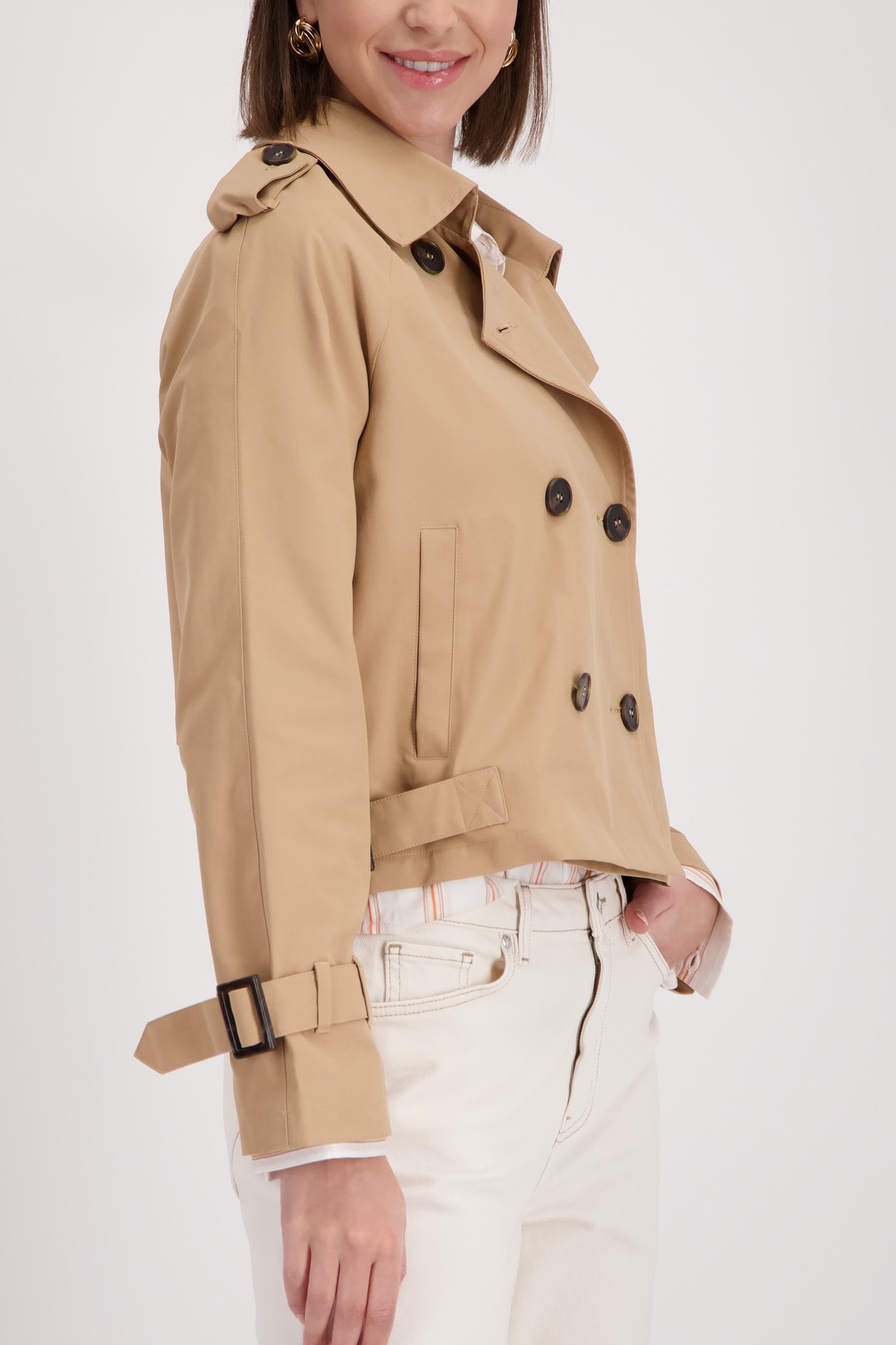 Monari Kurzjacke »Trench kurz« ohne Kapuze Regular fit mit stilvollen Knöpfen