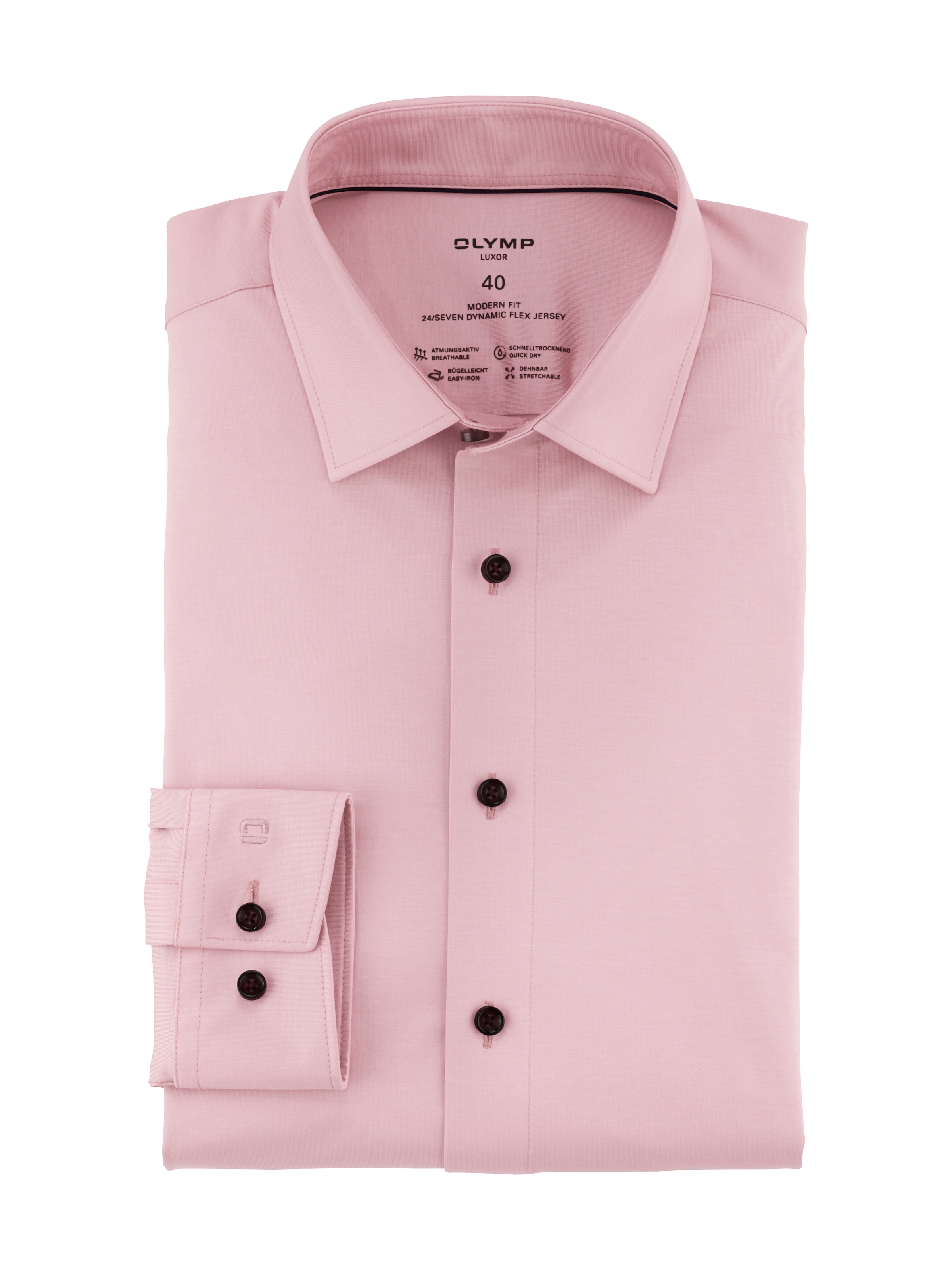OLYMP Chemise à manches longues »Luxor 24/Seven modern fit Jerseyshirt«, mit geruchshemmenden Materialeigenschaften
