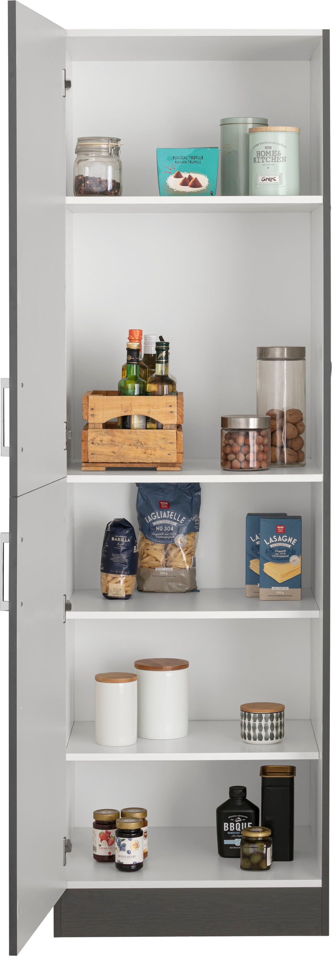 KOCHSTATION Armoire à provisions »KS-Paris« 60 cm de large, 200 cm de haut, beaucoup de rangement, avec impression numérique de qualité