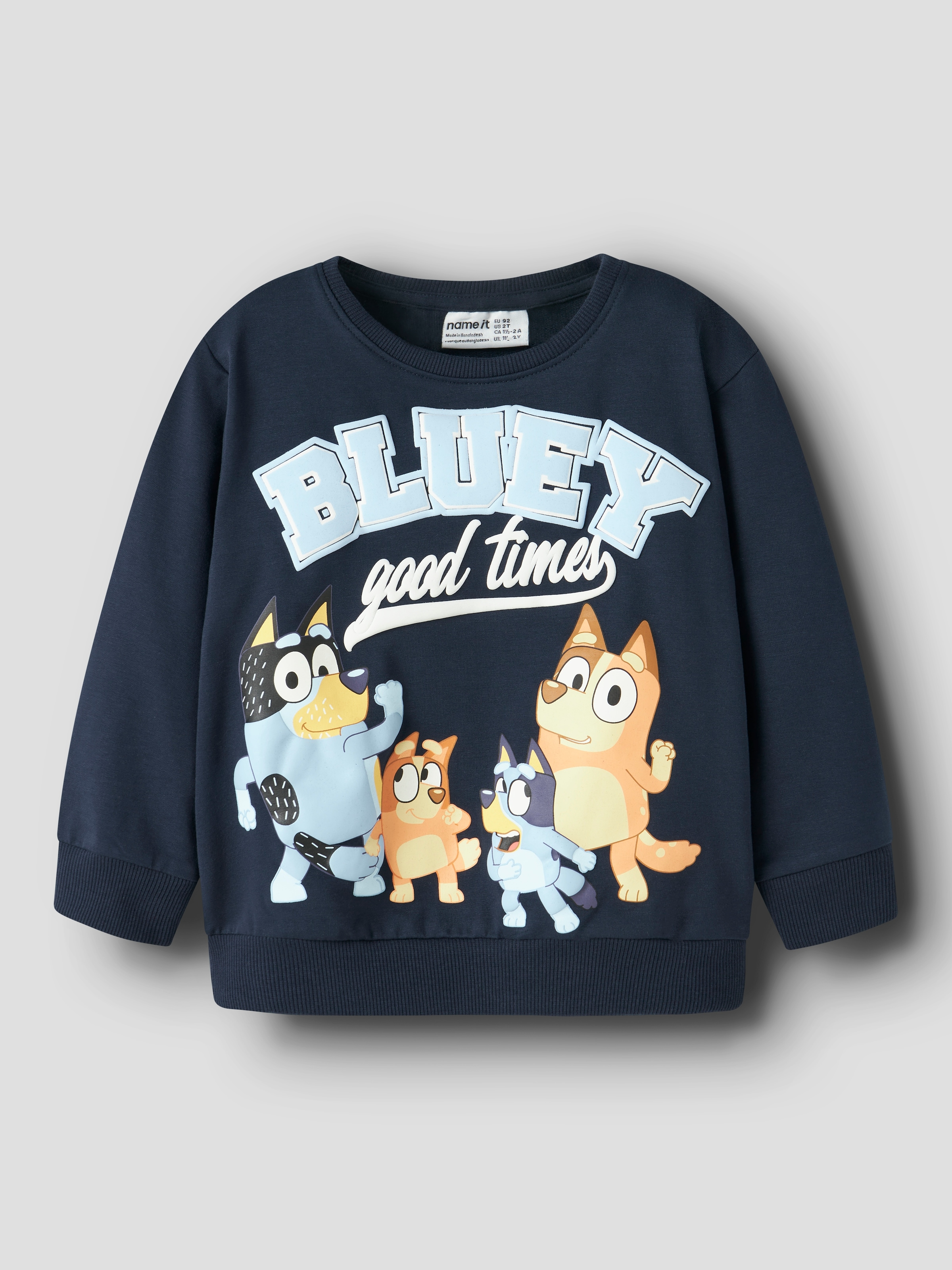 Name It Sweat-shirt »NMMJUST BLUEY NREG SWEAT UNB NOOS SKY«, mélange coton, coupe régulière
