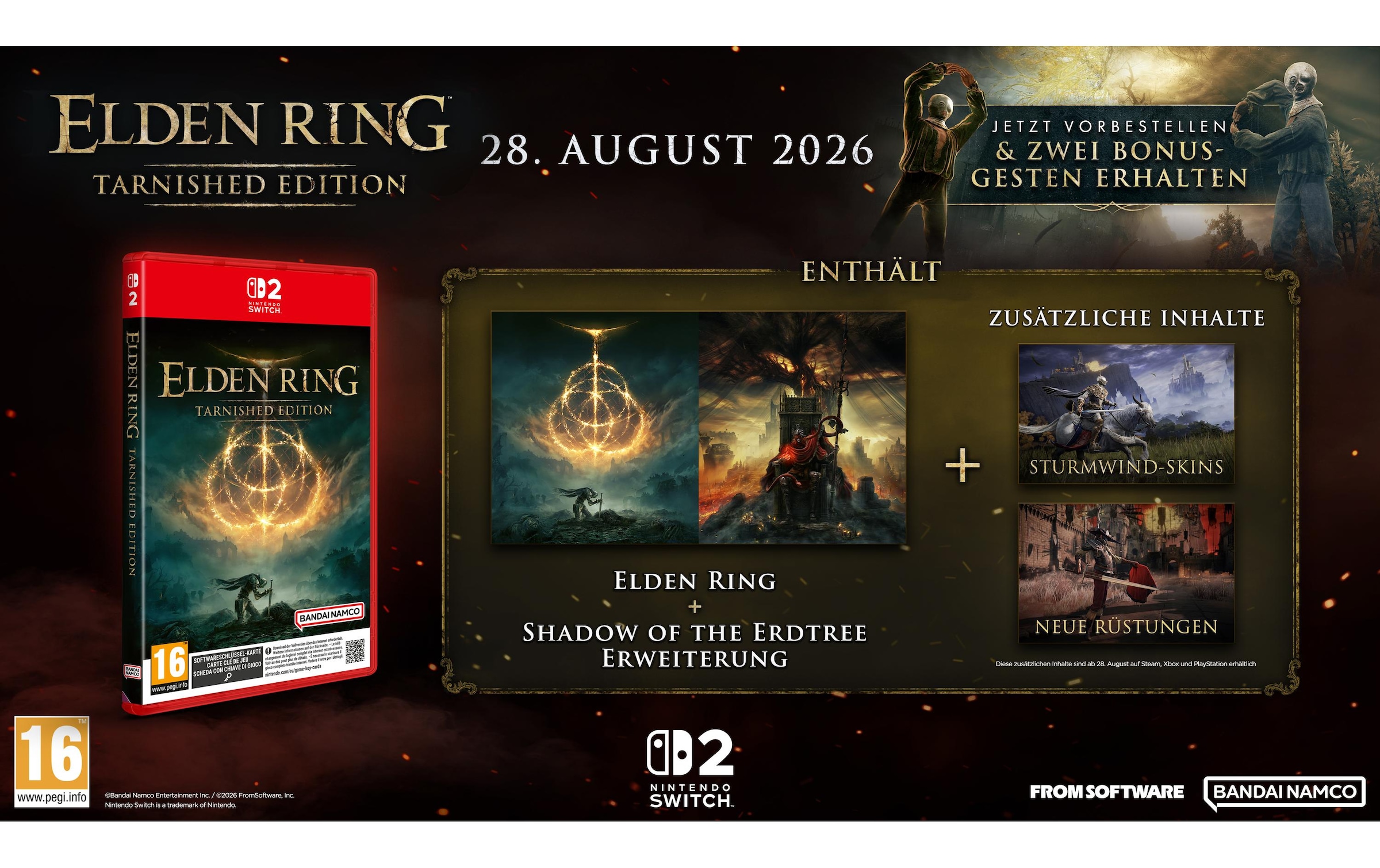 BANDAI NAMCO Spielesoftware »Elden Ring Tarnished Edition [NSW2] (Game-Key Card)« Nintendo Switch 2