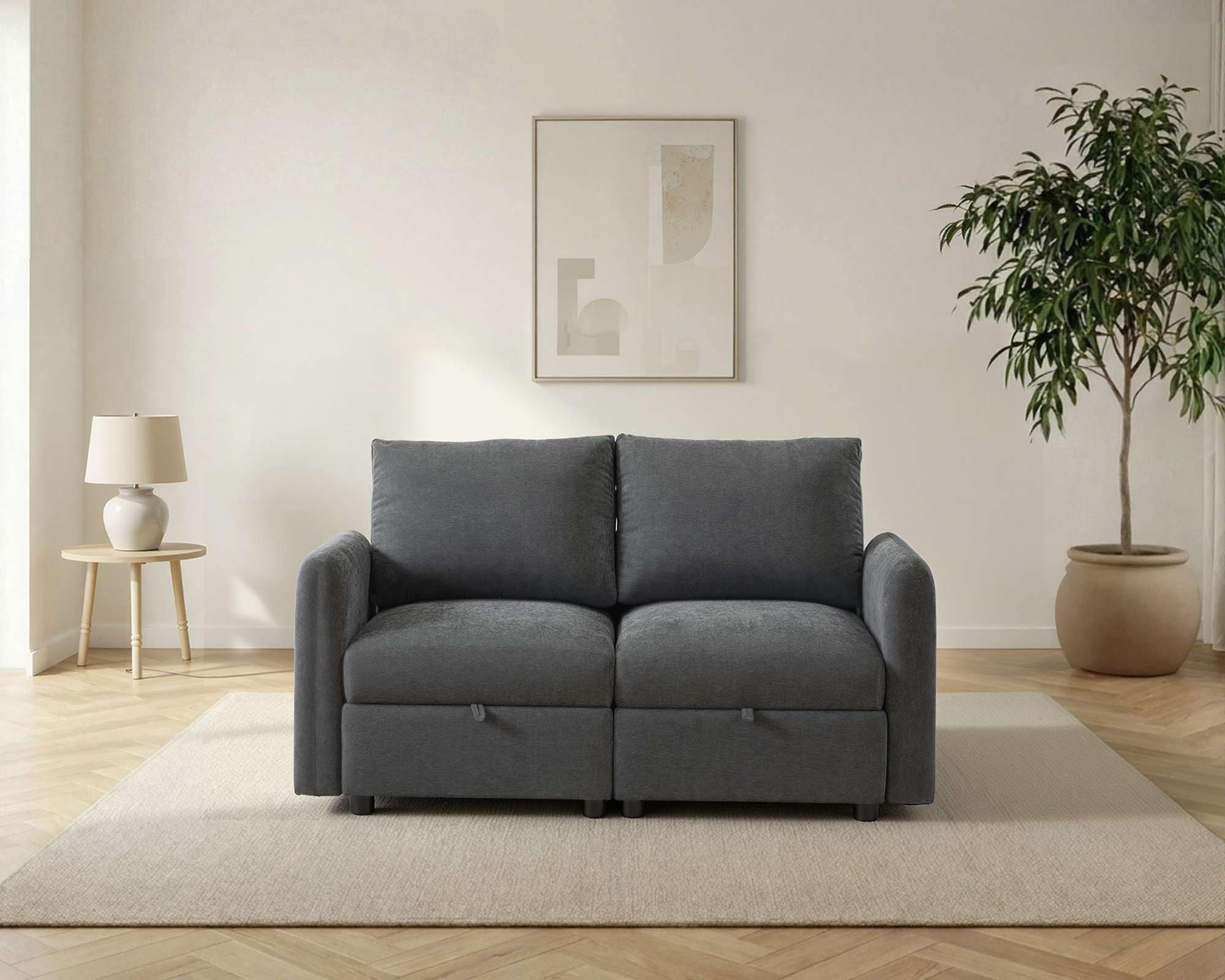 Dorel Home 2-places »STILHUS Modularsofa mit Stauraum, Breite 155 cm, Chenille-Bezug« peut être utilisé comme module ou séparément - combinable individuellement