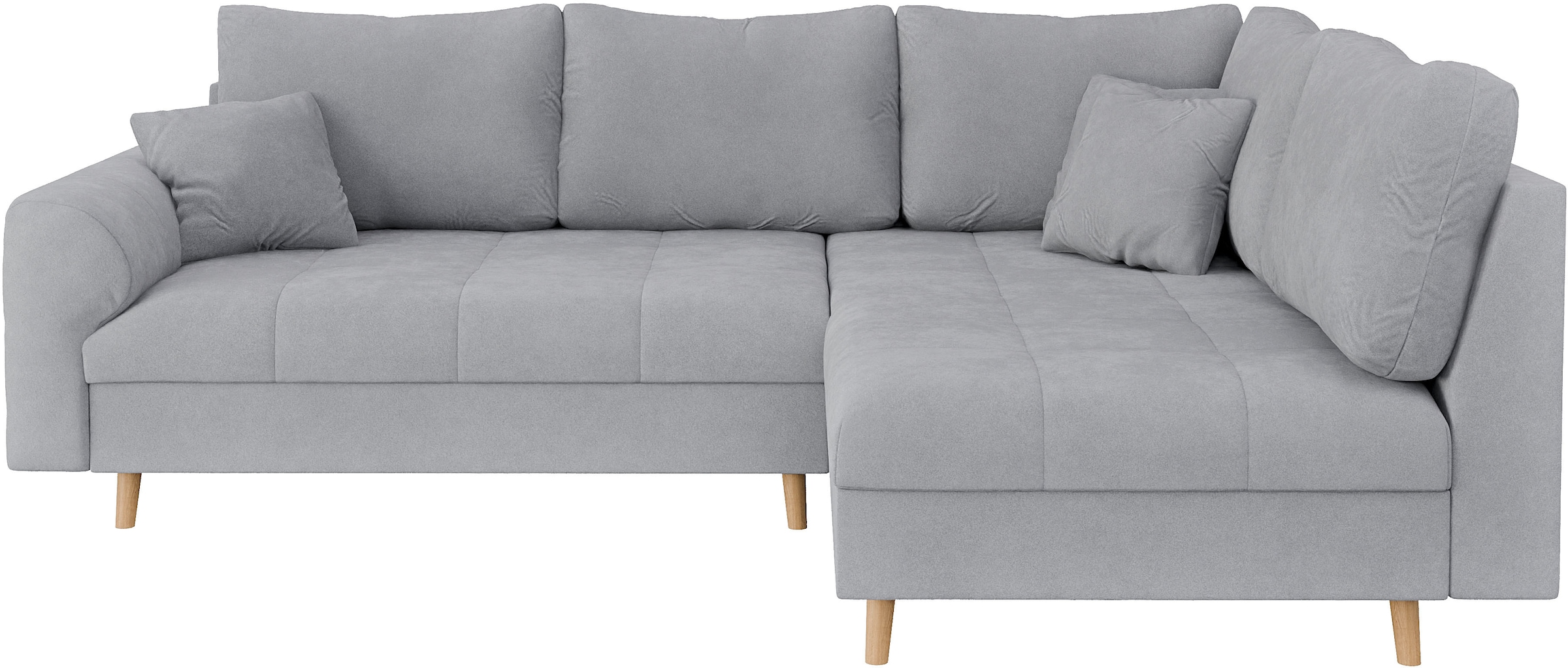 Home affaire Ecksofa »CHARRE L-Form mit Ottomane, Masse B/T/H: 231/161/81 cm« feine Steppung, lose Rücken- und Zierkissen, auch in Cord und Bouclé