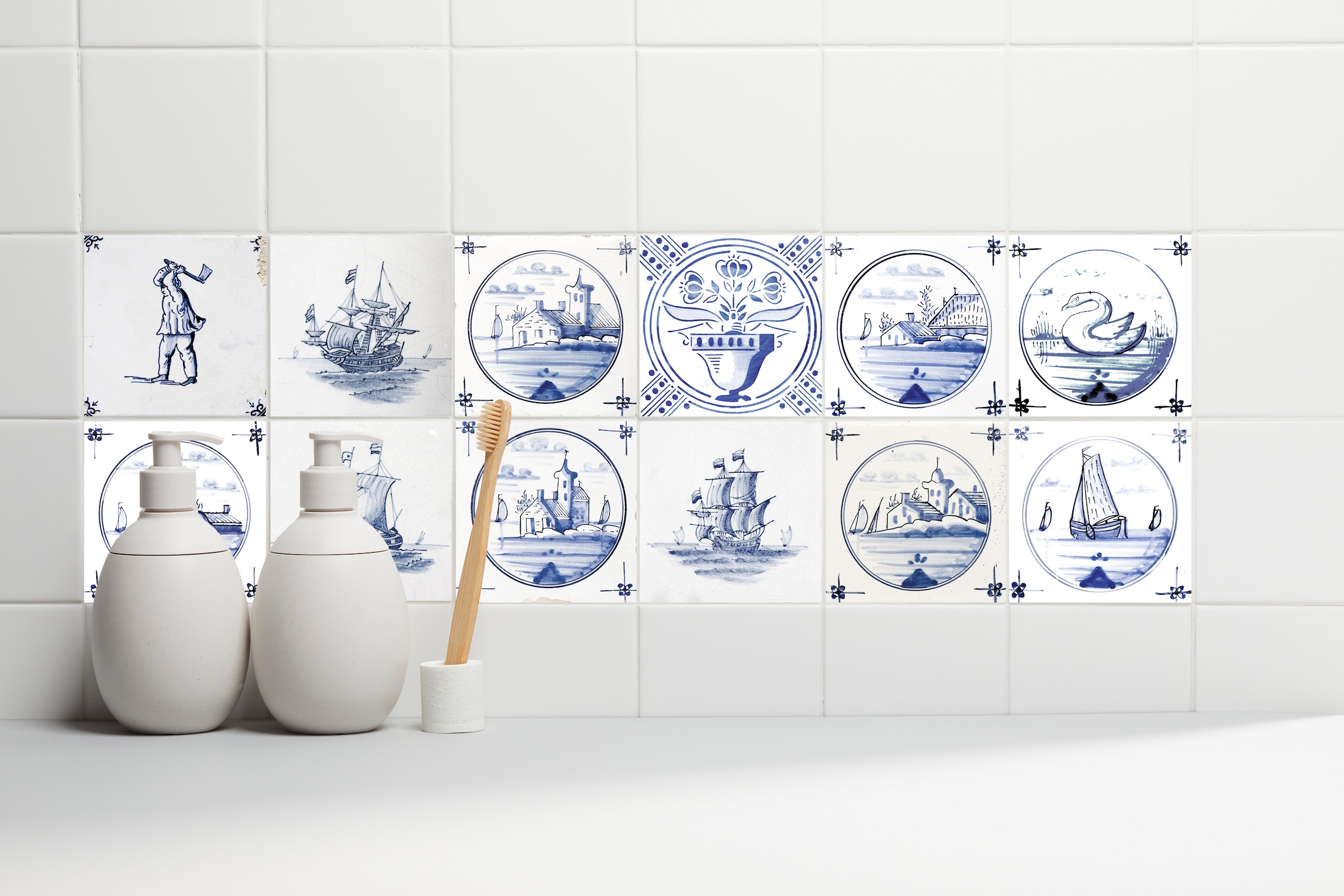 Home affaire Fliesenaufkleber »Maritim« Stickerfliesen, selbstklebend, Sticker, 12er Set