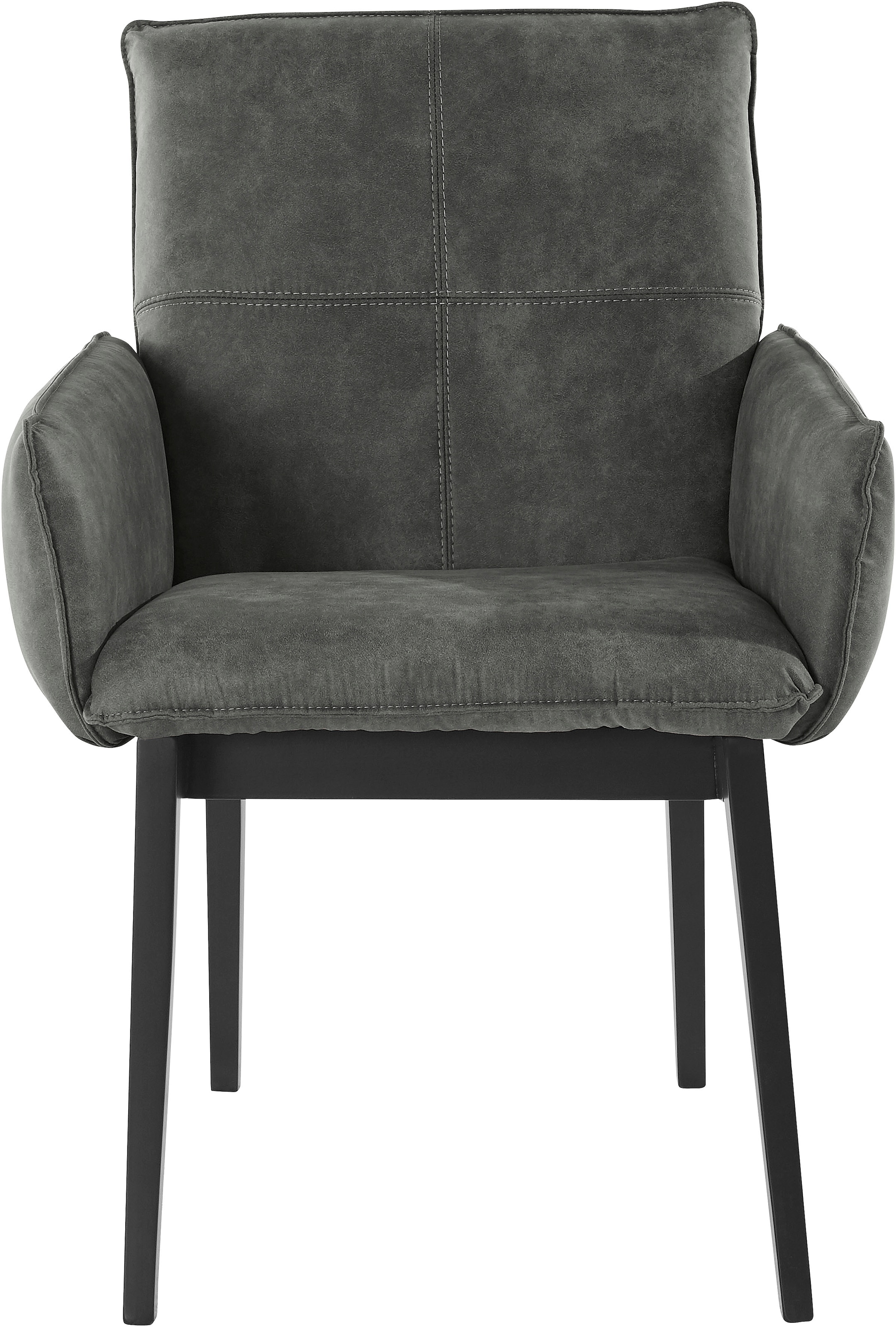 Home affaire Armlehnstuhl »Model 6« (Set) 2 Stk.Bezug in Microfaser oder Leder, Gestell ist Buche in schwarz lackiert