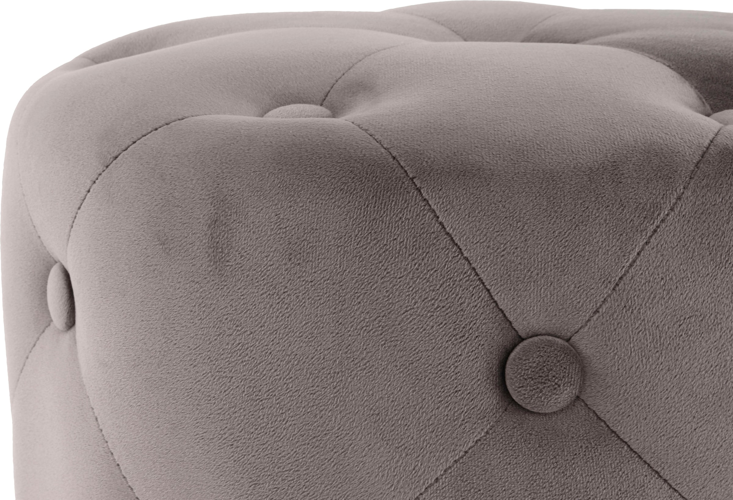 Kayoom Pouf »Hocker Piano 225,  in dekorativem Design, mit weichem Velvet-Bezug« 1 cuis tlg. rund, glamourös, hochwertig, gesteppt, mit eingelassenen Dekoknöpfen