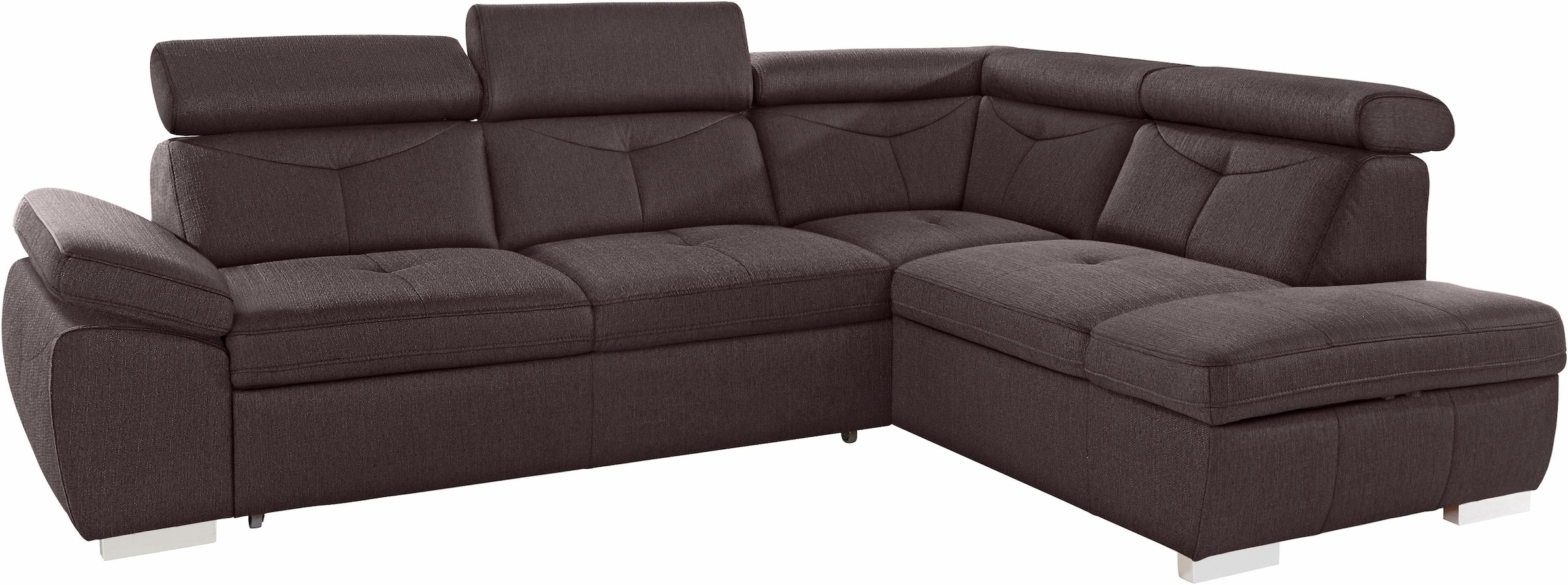 exxpo - sofa fashion Canapé d'angle »Spring, super bequem und komfortabel mit Armteil- und Kopfteilfunktion« wahlweise mit Bettfunktion und Bettkasten, L-Form