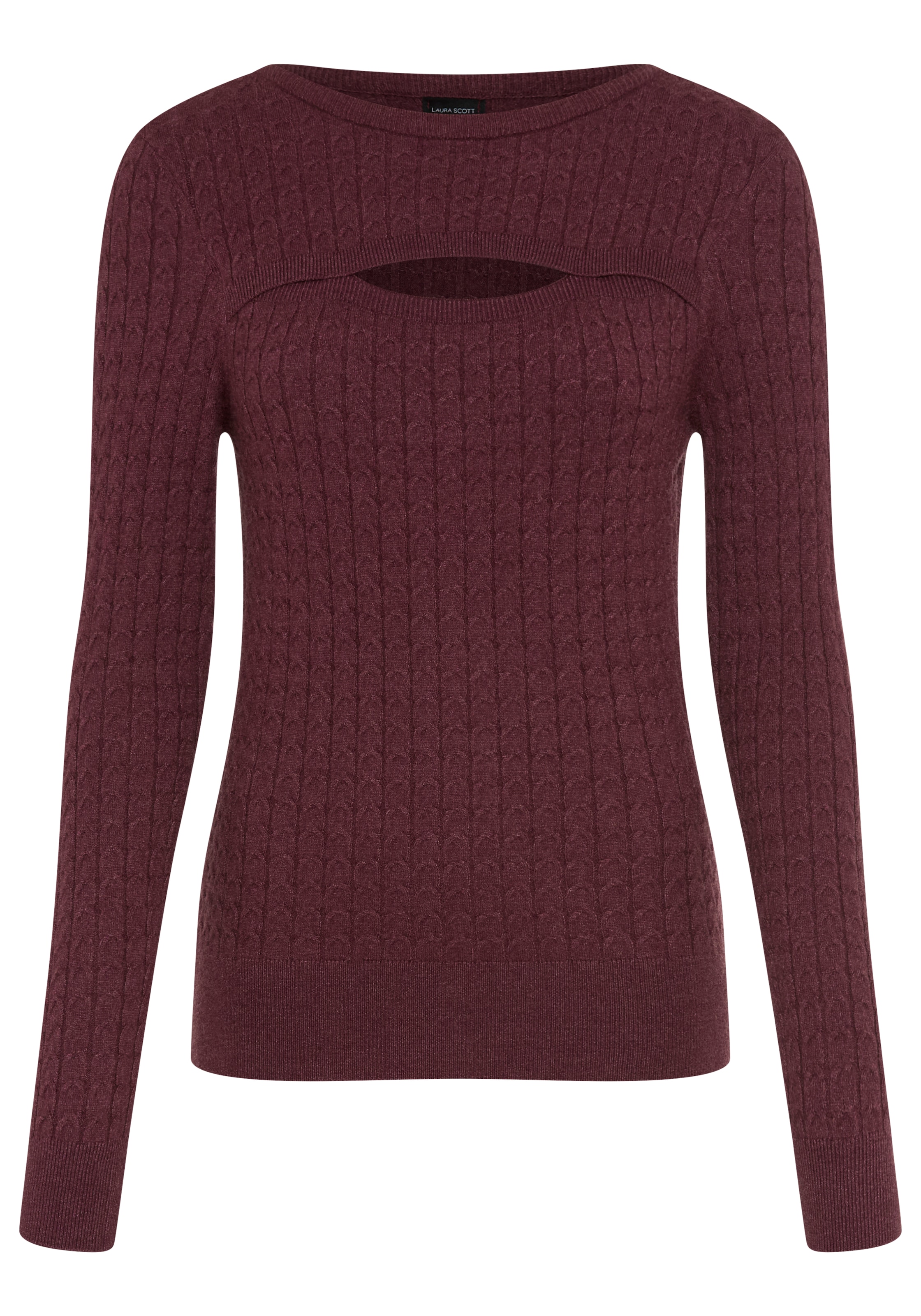 Laura Scott Pull en tricot »mit figurbetonter Passform, aus Feinstrick« en tricot torsadé avec découpe féminine