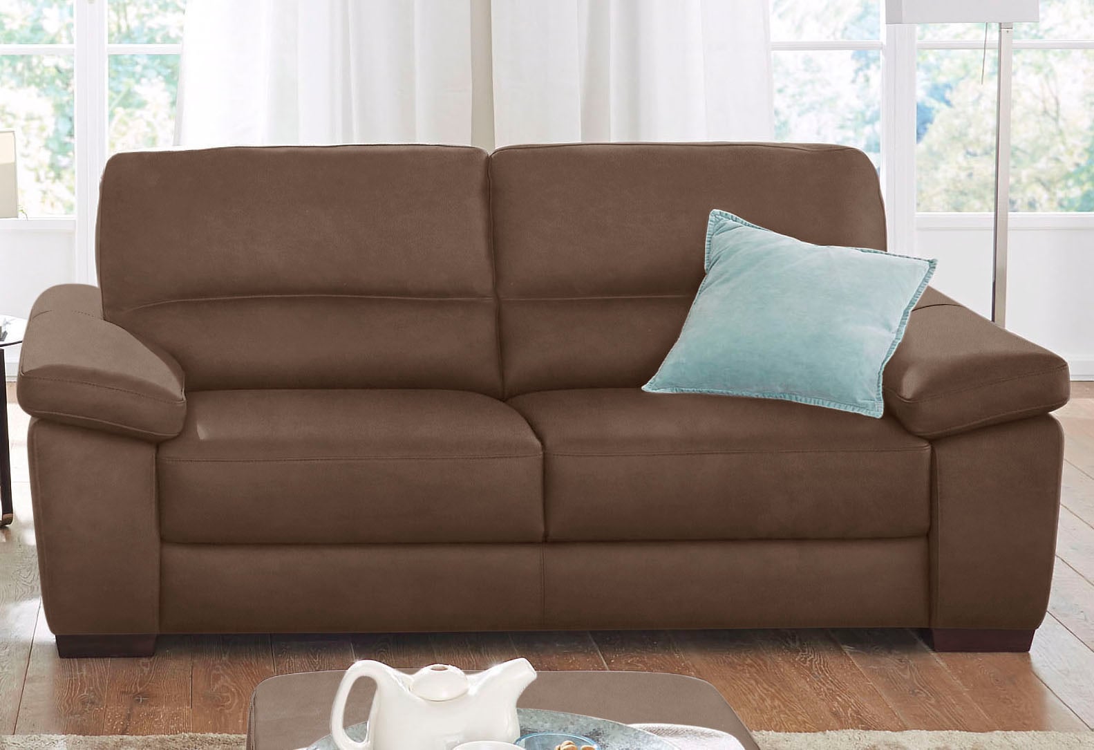 CALIA ITALIA Polstergarnitur »Gaia, hochwertige Garnitur aus 2-Sitzer & 3-Sitzer im edlen Design« Set, 2 Stk. tlg. aus pflegeleichtem Luxus-Microfaser Ginevra Hydro Care