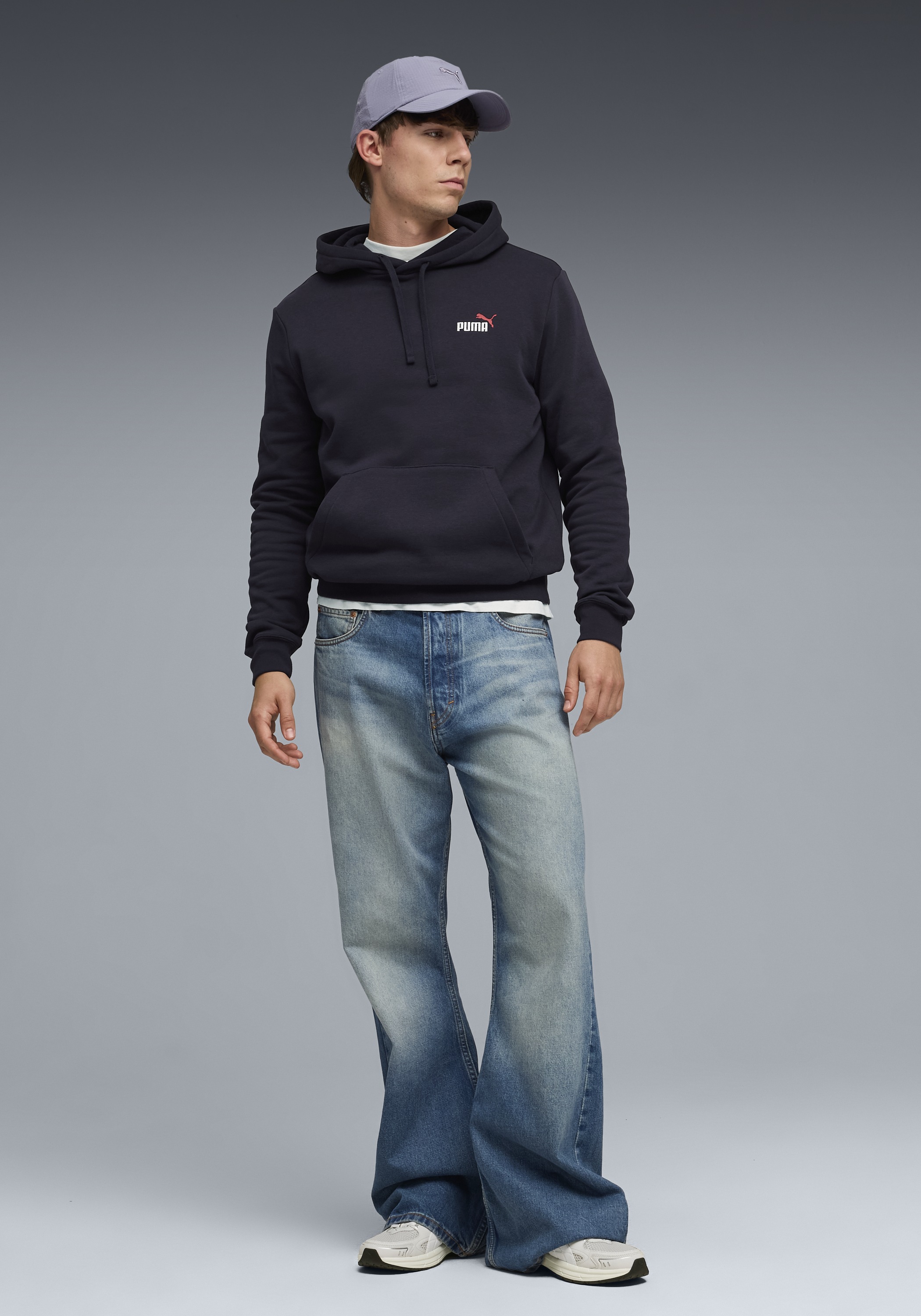 PUMA Sweat à capuche »ESS 2 COLOR SMALL NO. 1 LOGO HOODIE FL«, Regular Fit, mit verstellbarer Kapuze, mit Kängurutasche
