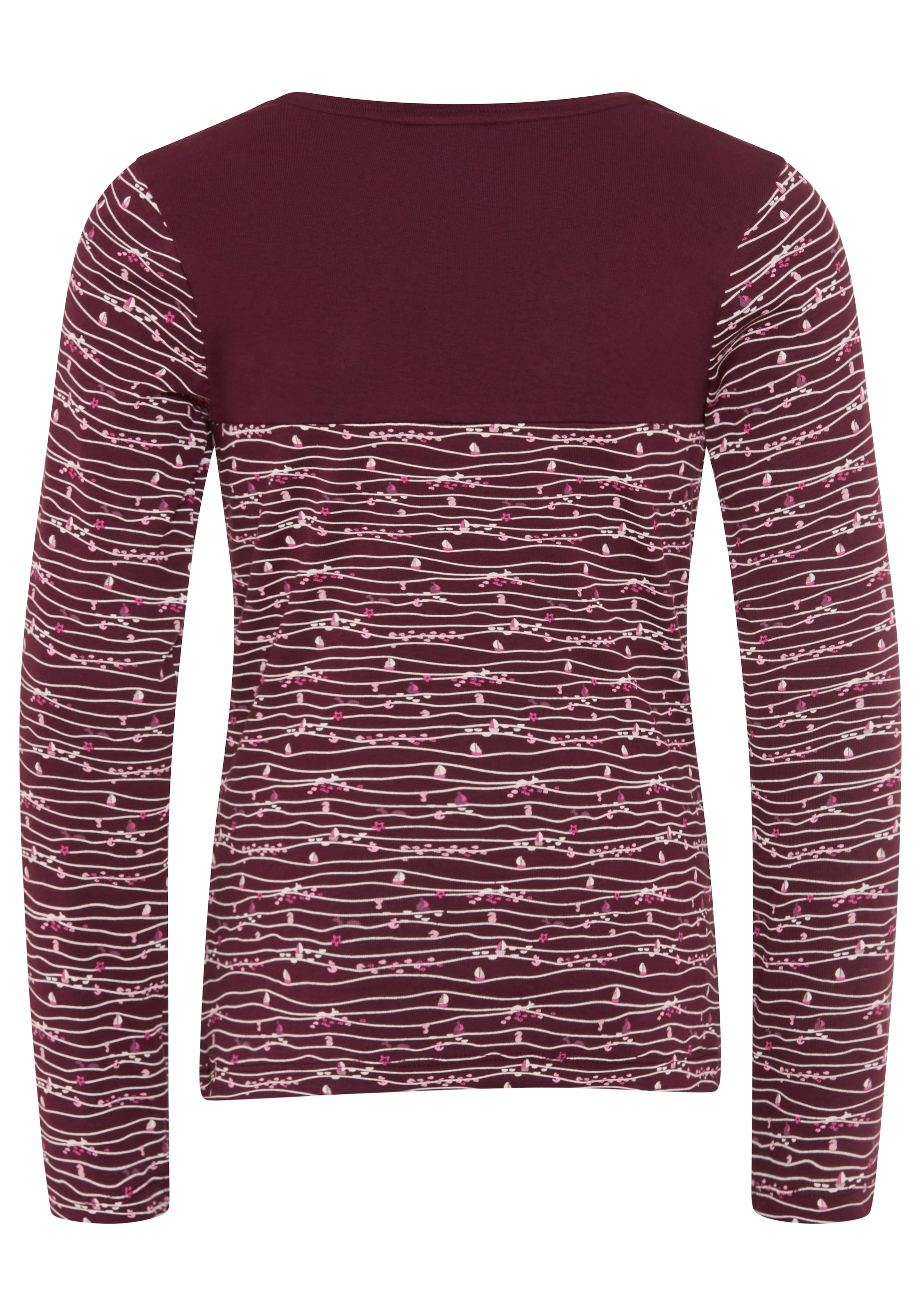 KangaROOS T-shirt à manches longues »Shirt mit Allover-Druck« coupe ajustée, manches longues, avec empiècement, longueur hanches