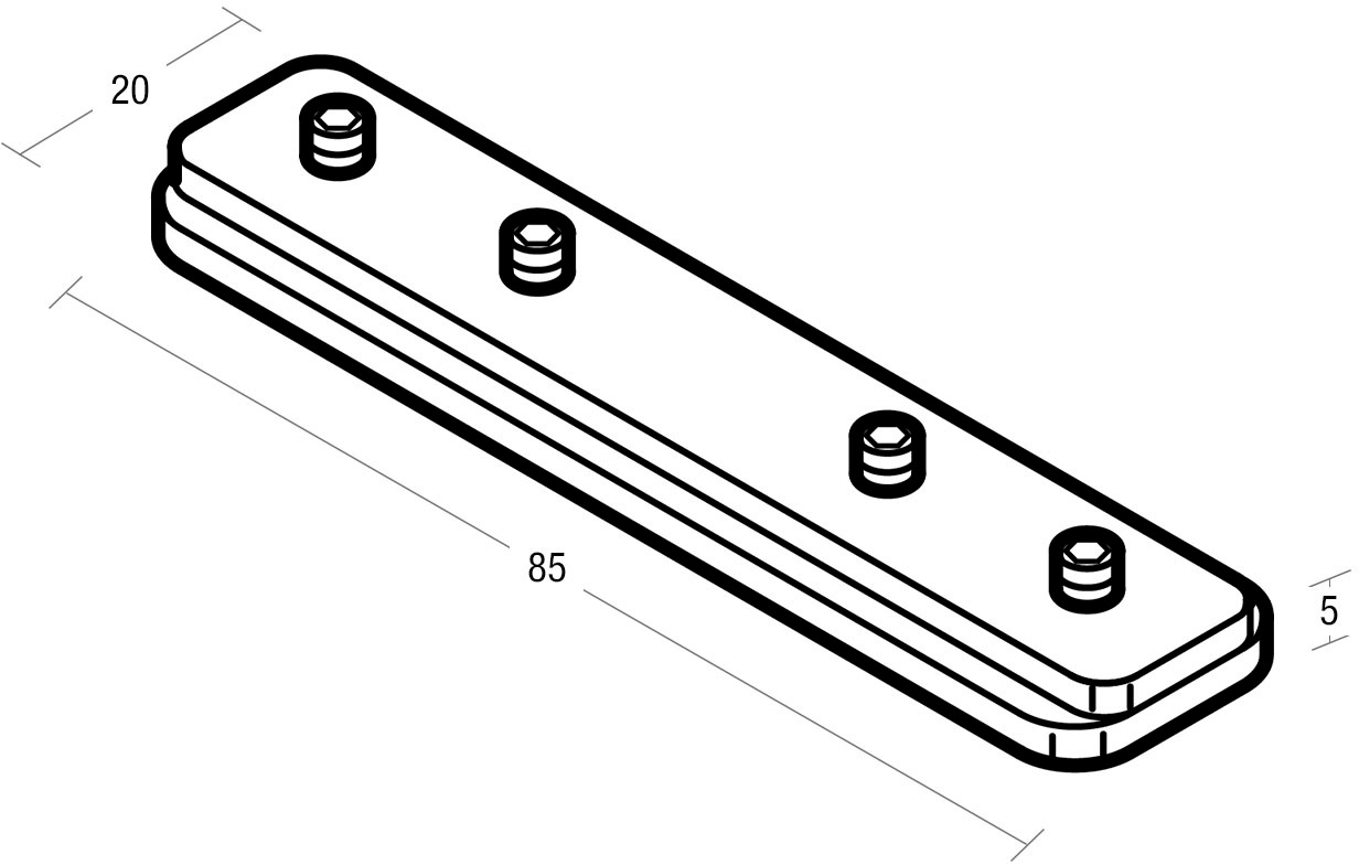 GARESA Raccord de profilé pour rail de rideau de surface »Profil 400« connecteur de profil pour relier 2 profils de rail intérieur de "Garesa"