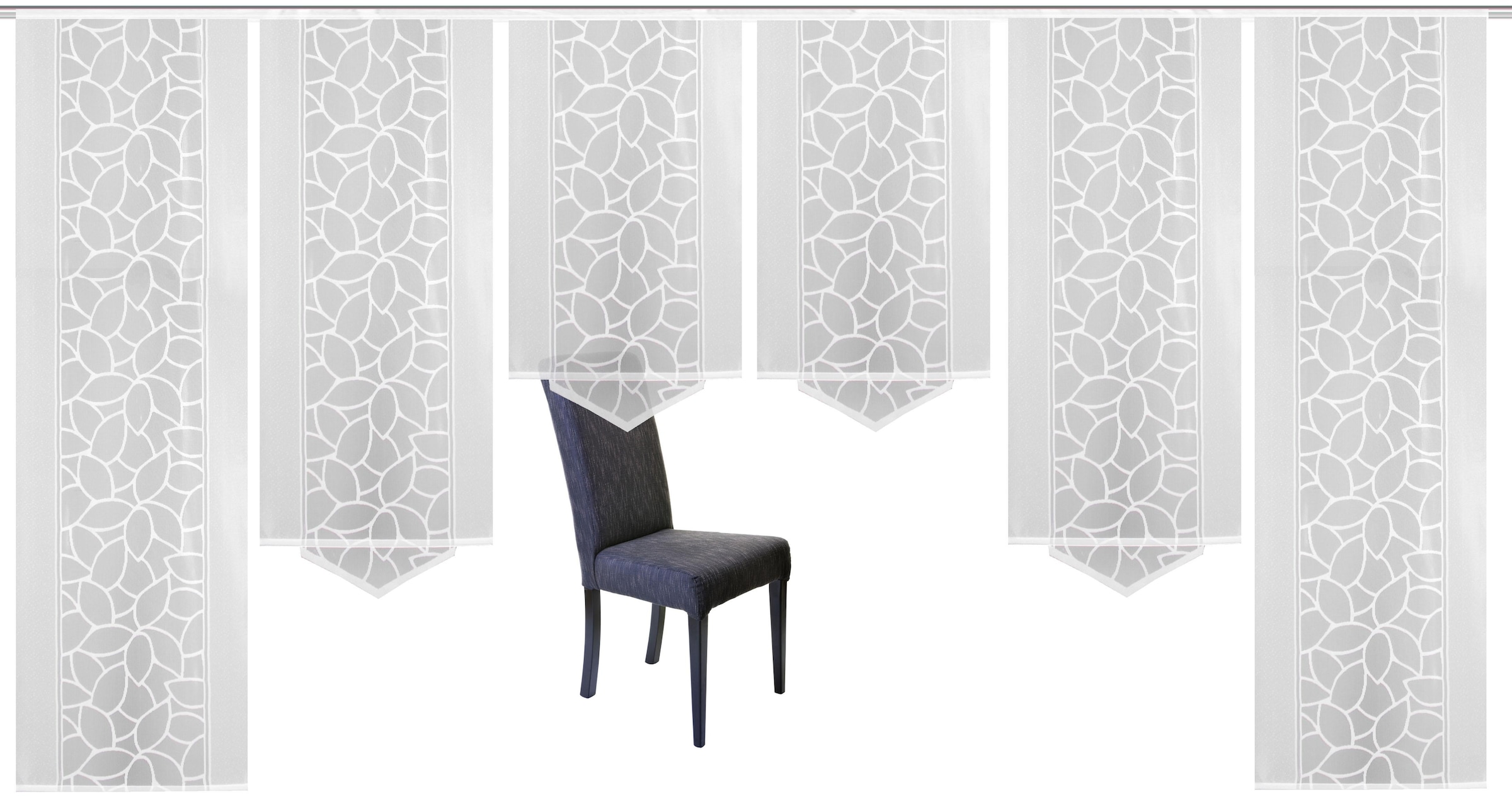 HOME WOHNIDEEN Rideau coulissant »JENNA« Velcro 6 cuis tlg. Schiebevorhang Jacquard Set