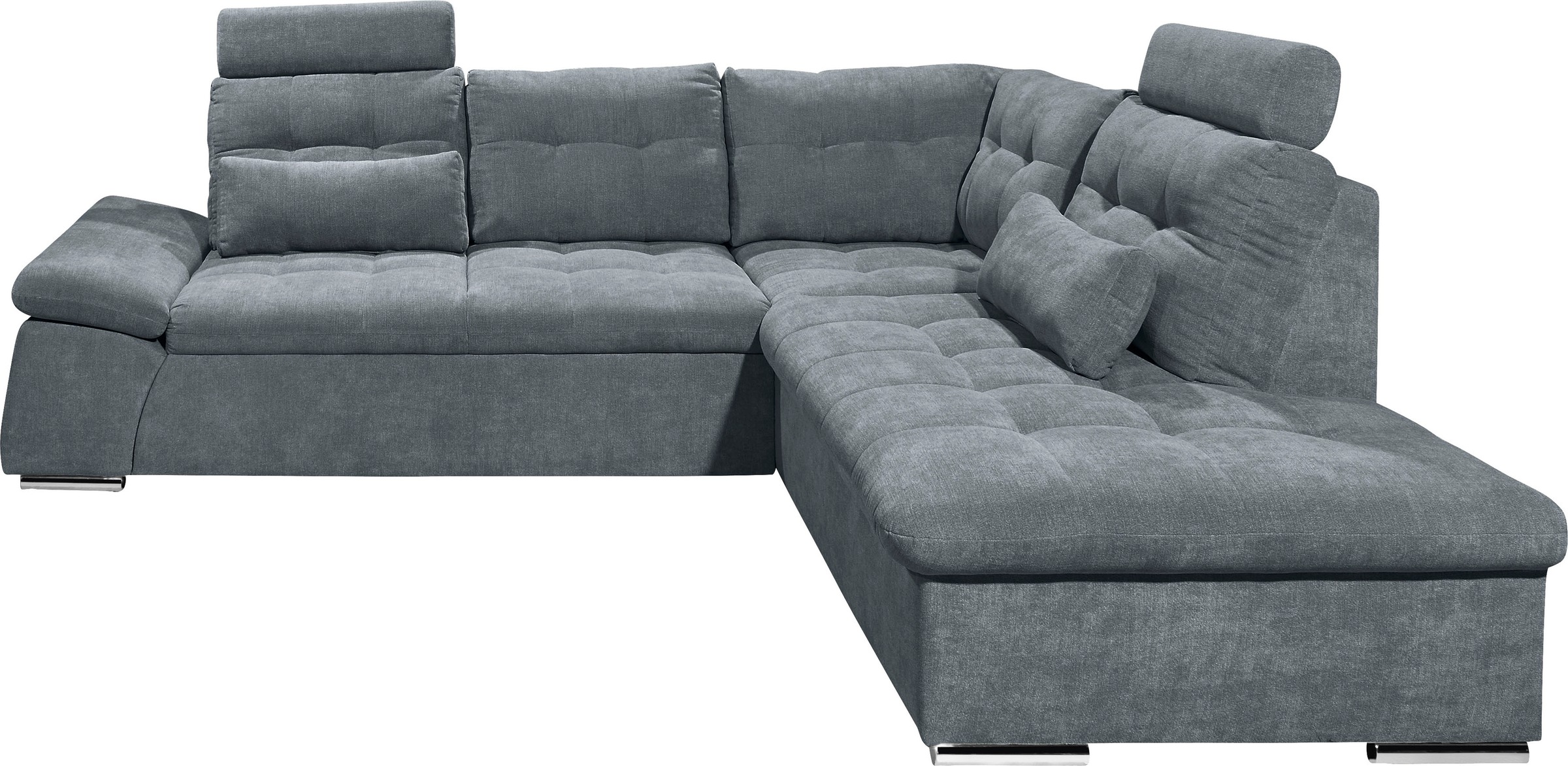 ED EXCITING DESIGN Ecksofa »Nalo L-Form« mit Bettfunktion, Armteilverstellung, Kopfstützen & 2 Nierenkissen