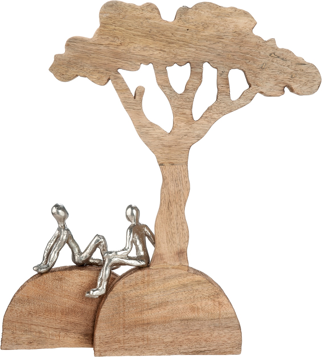GILDE Skulptur »Skulptur Baum Relaxing naturfarben« Entspannung Ruhe Auszeit Paar Harmonie Wellness