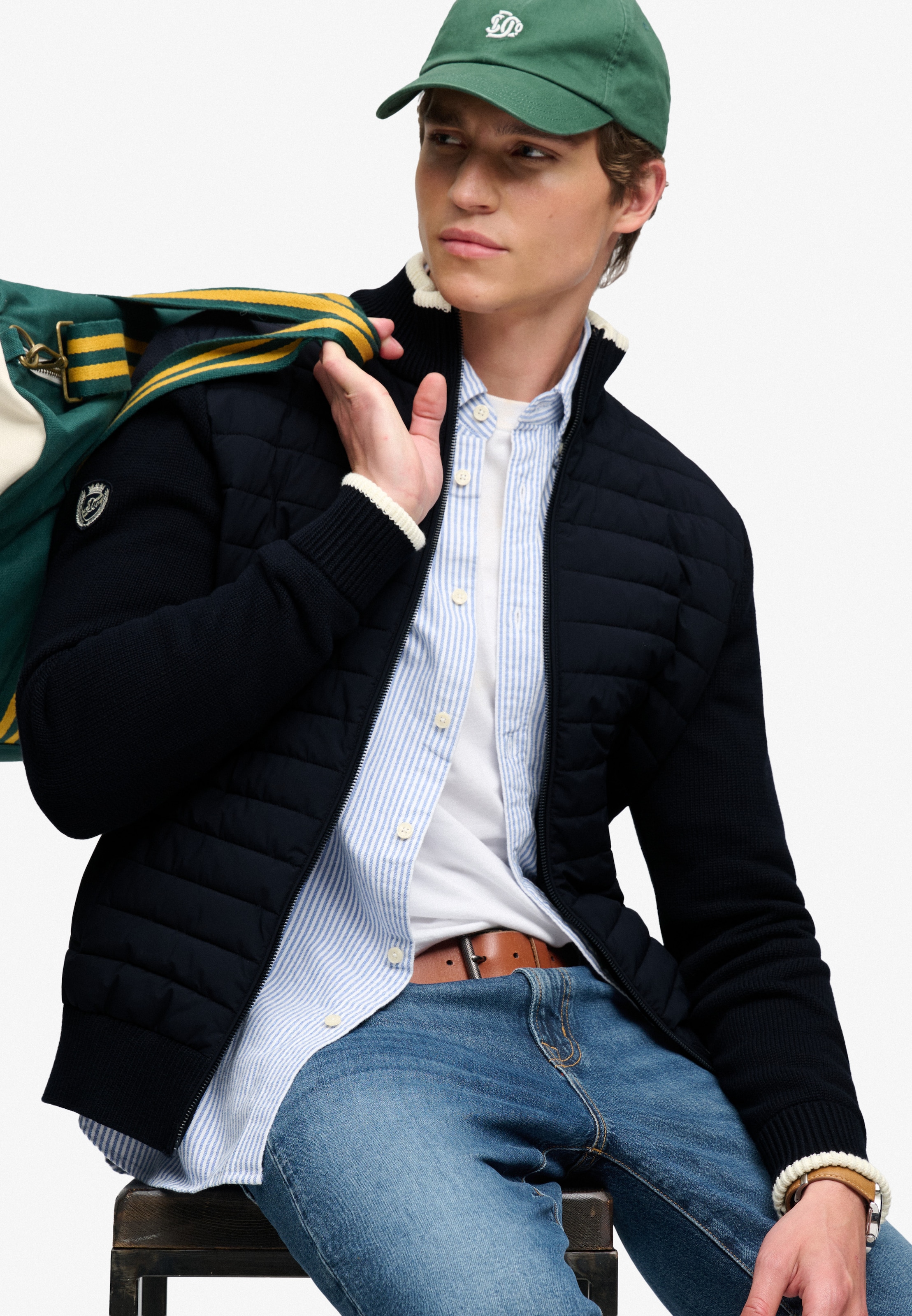 Superdry Blouson »STRAIGHT BAFFLE HYBRID JKT« fibre synthétique, coupe slim