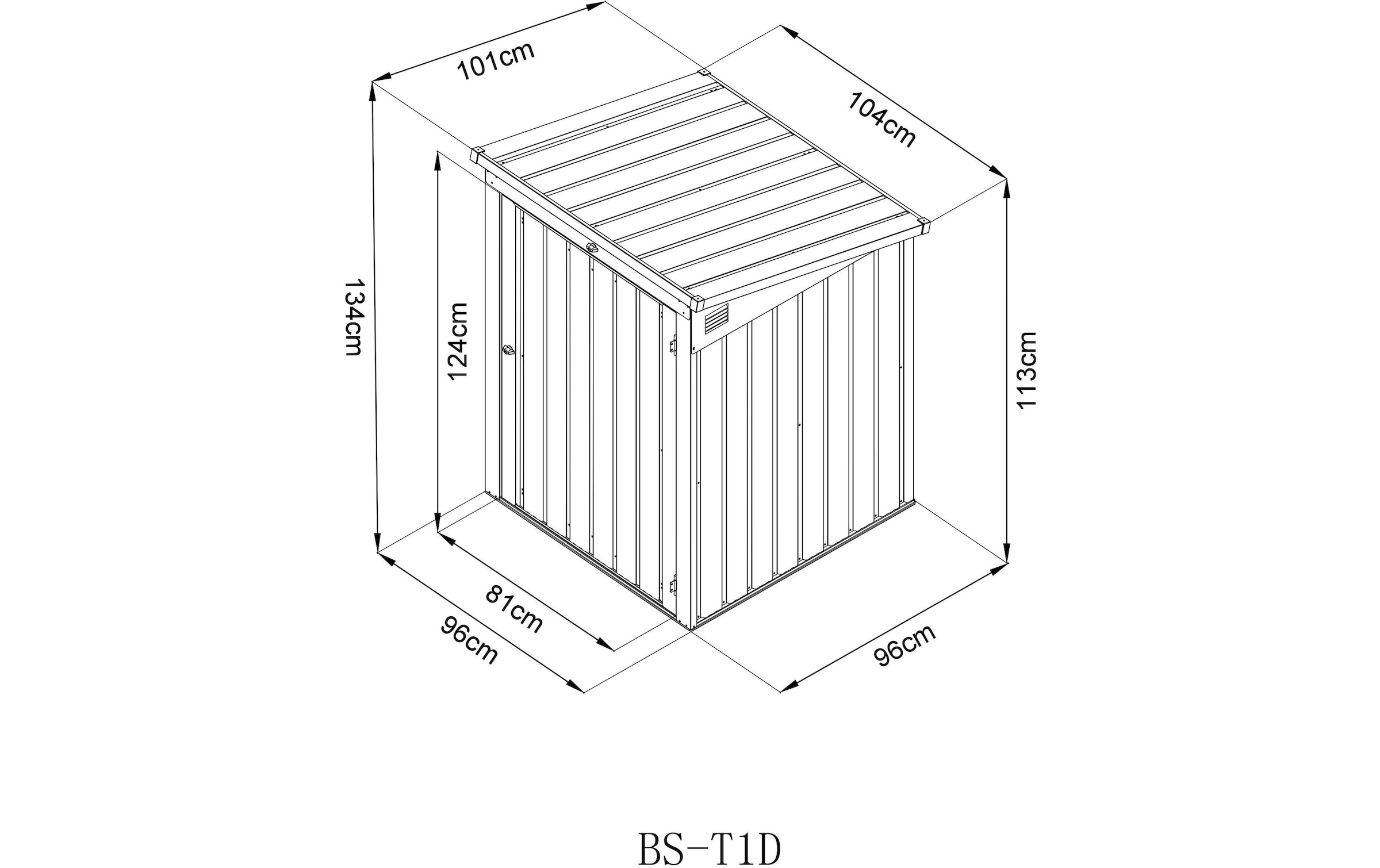 WESTMANN Mülltonnenbox »ISBS-T1D« für 1x240 l, BxTxH: 104x101x134 cm