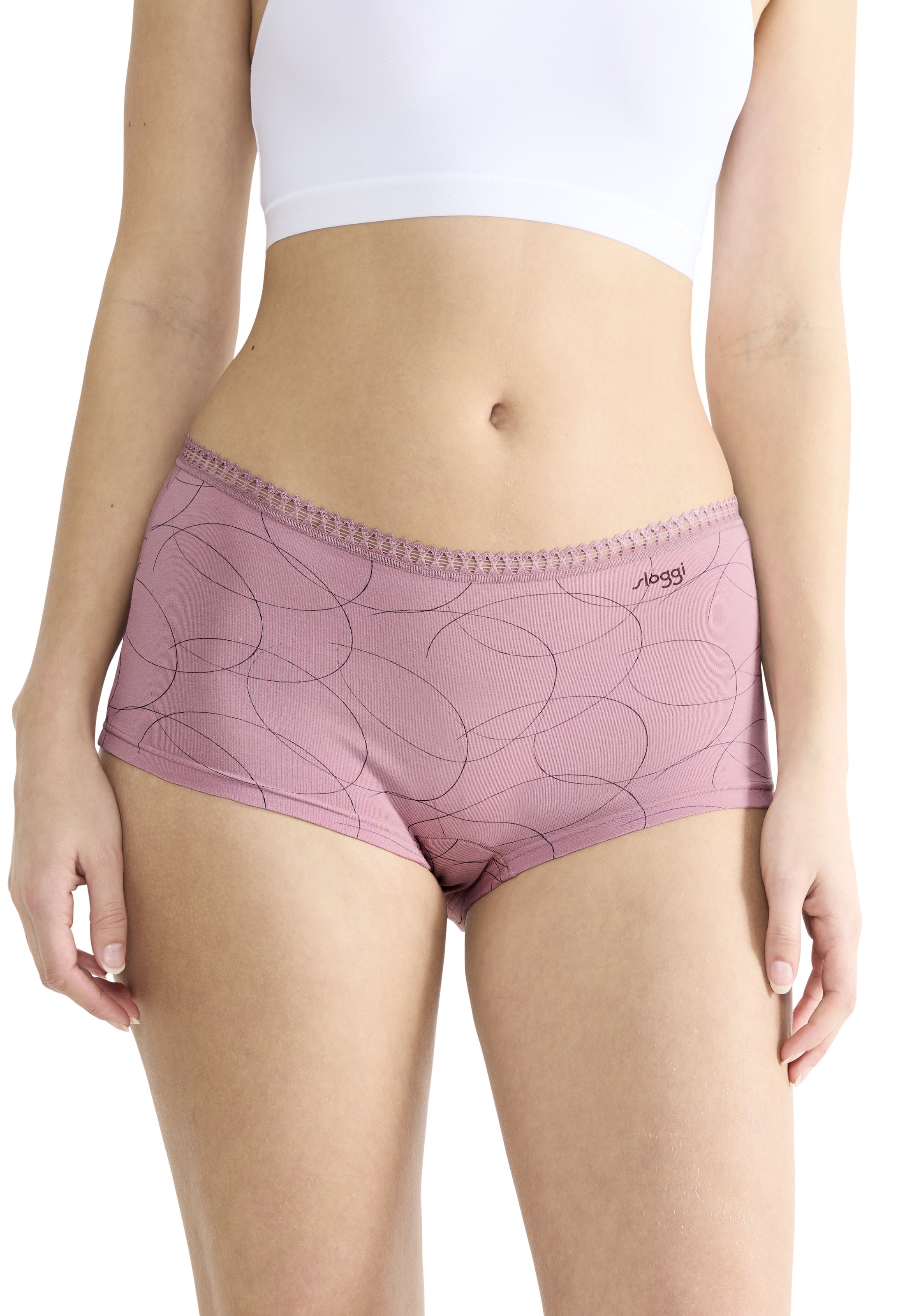 sloggi Pantalon rétro »GO Crush« 3er Pack,  Spitzendetails, Multipack, Baumwollmix, weich, elastisch, bequem