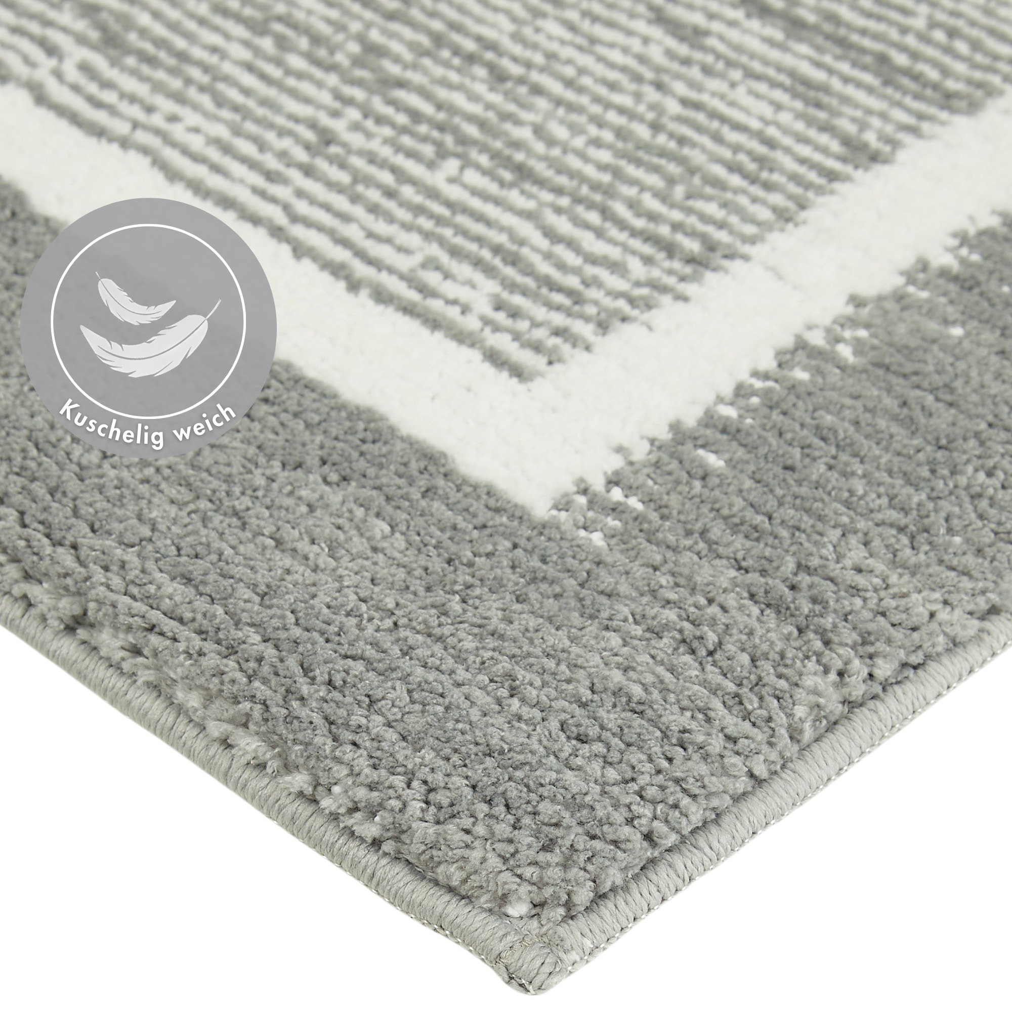 Andiamo Badematte »Maui« Höhe 15 mm rutschhemmend beschichtet fussbodenheizungsgeeignet gestreift, mit Bordüre, auch als 2er Set erhältlich