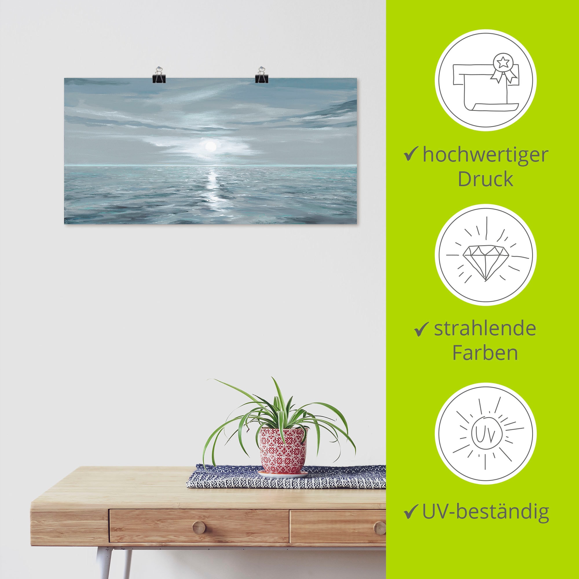 Artland Fresque murale »Eisblaues Meer« 1 cuis tlg. als Leinwandbild, Poster in verschied. Grössen