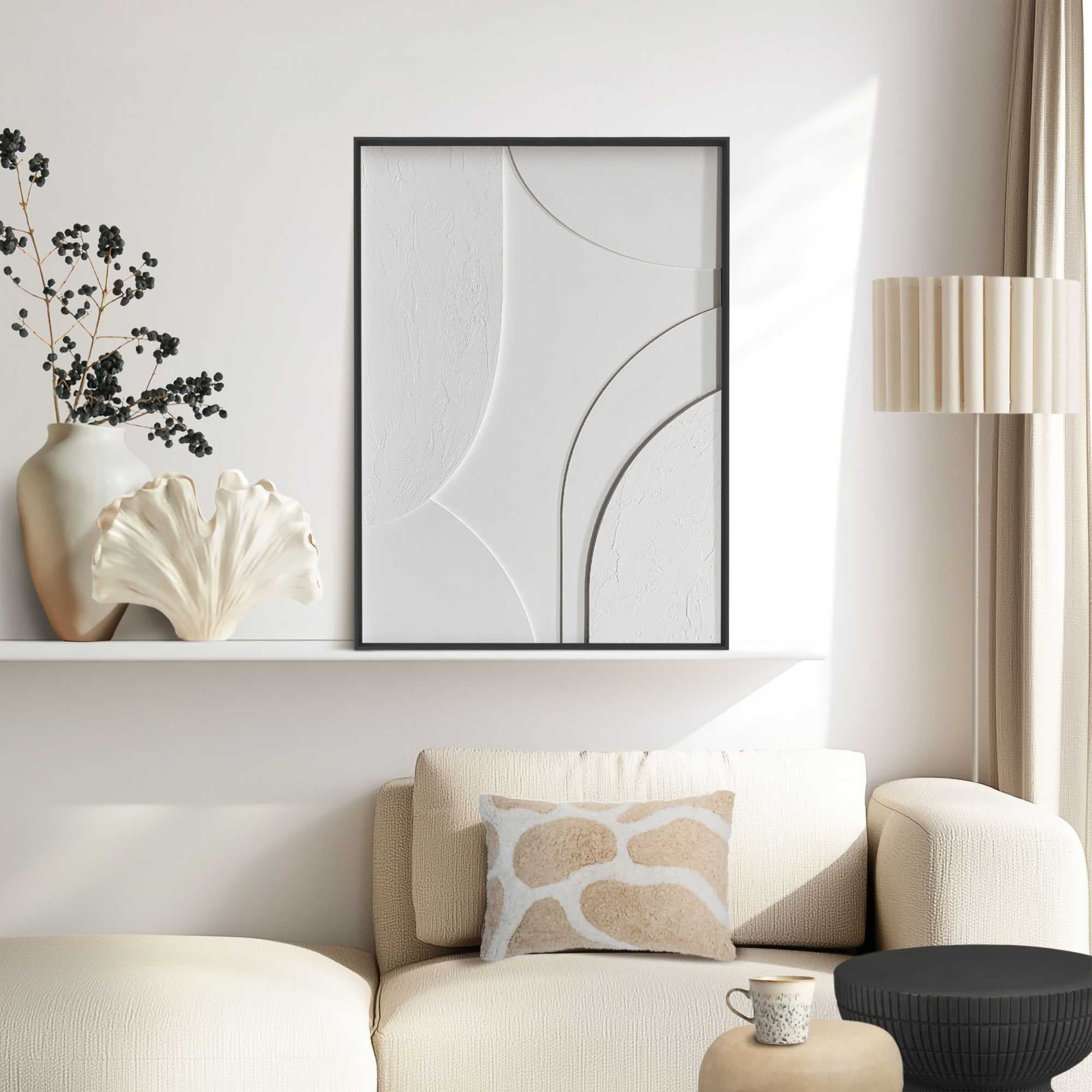 Reinders! Wandbild »Terrace« Wohnzimmer - Weiss - MDF - Abstrakt - 50x70 cm