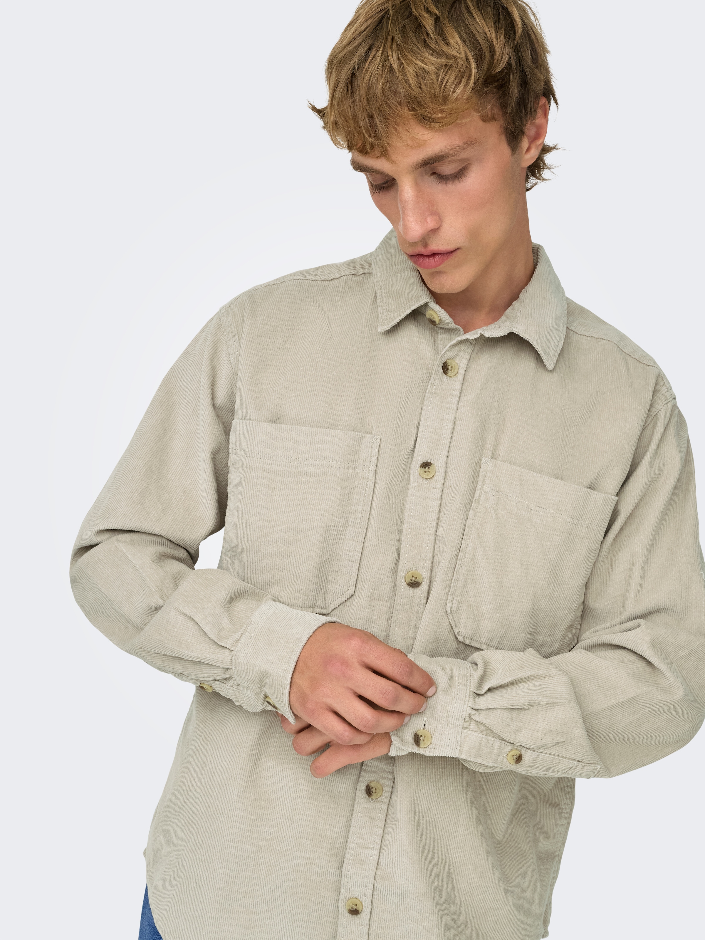 ONLY & SONS Langarmhemd »OS ONSALP RLX 2PKT WASHD COR«
