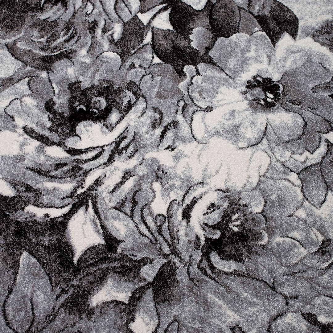 my home Teppich »Almrose« rechteckig 9 mm Höhe mit besonders weichem Flor, Blumen Muster, florales Design, Kurzflor