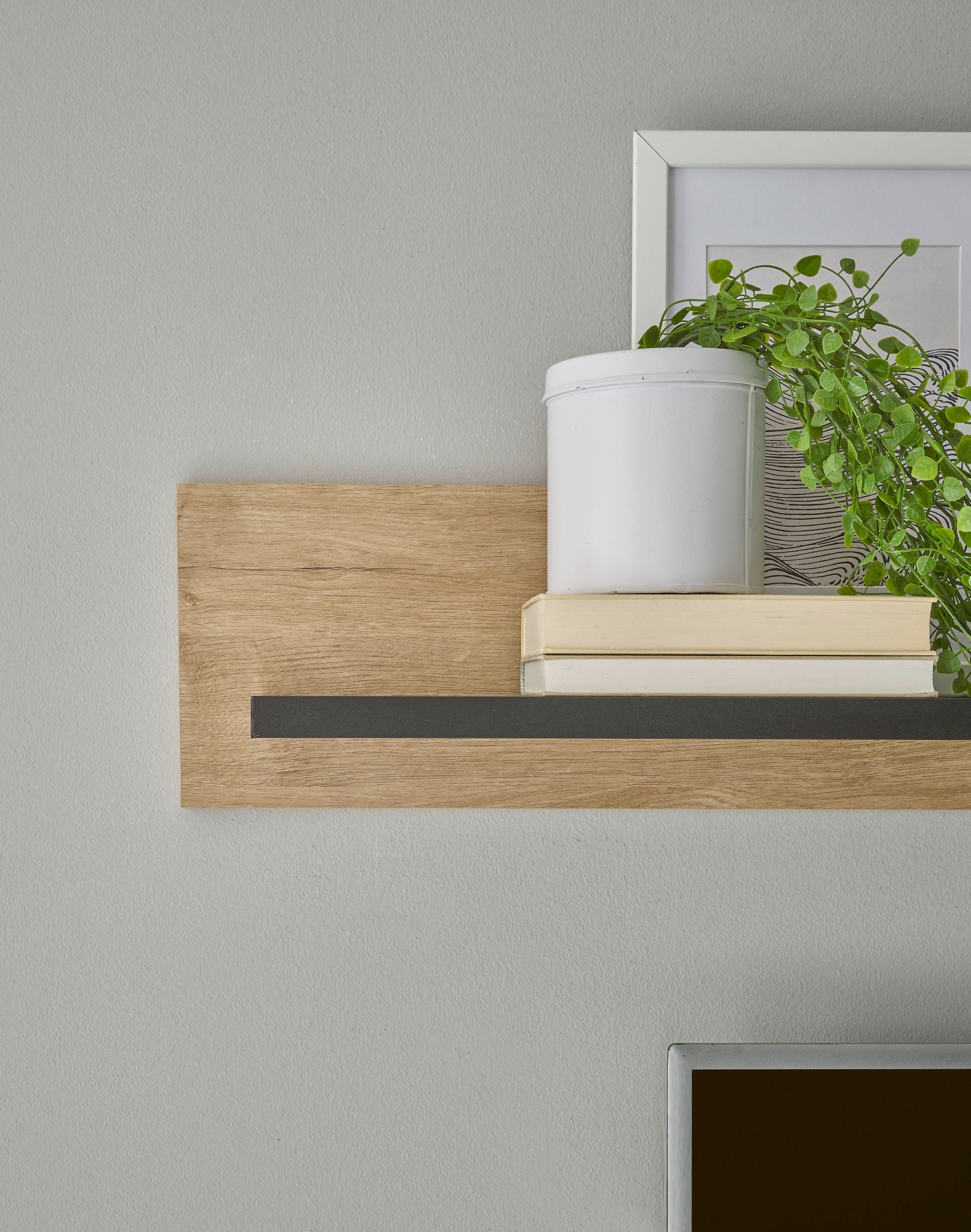 Home affaire Meuble mural »Cornwall, Anbauwand im Landhausstil, Wohnzimmer-Set, Eiche Dekor« Set, 4 cuis tlg.