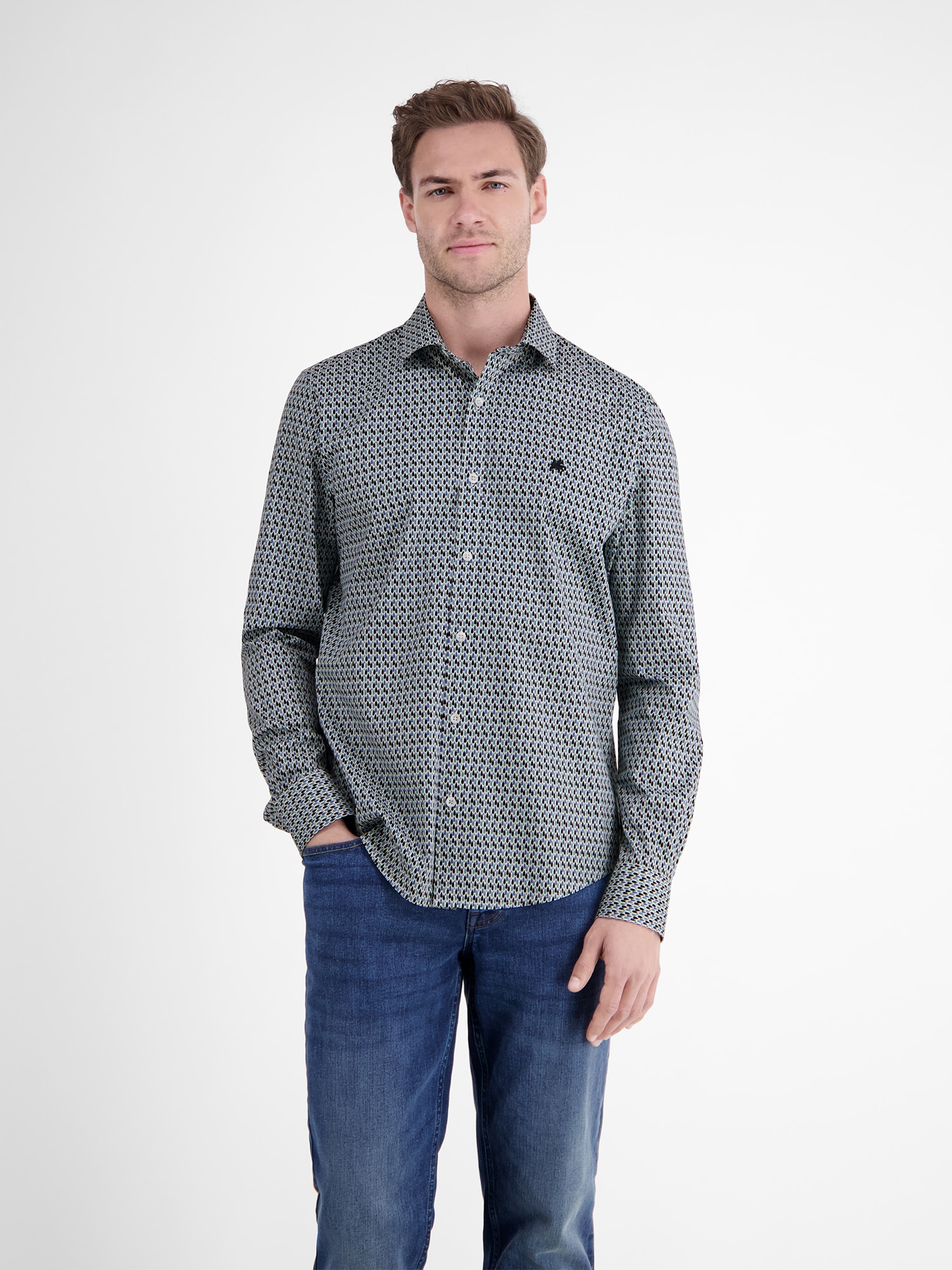 LERROS Chemise à manches longues »Poplinhemd mit Stretchanteil«