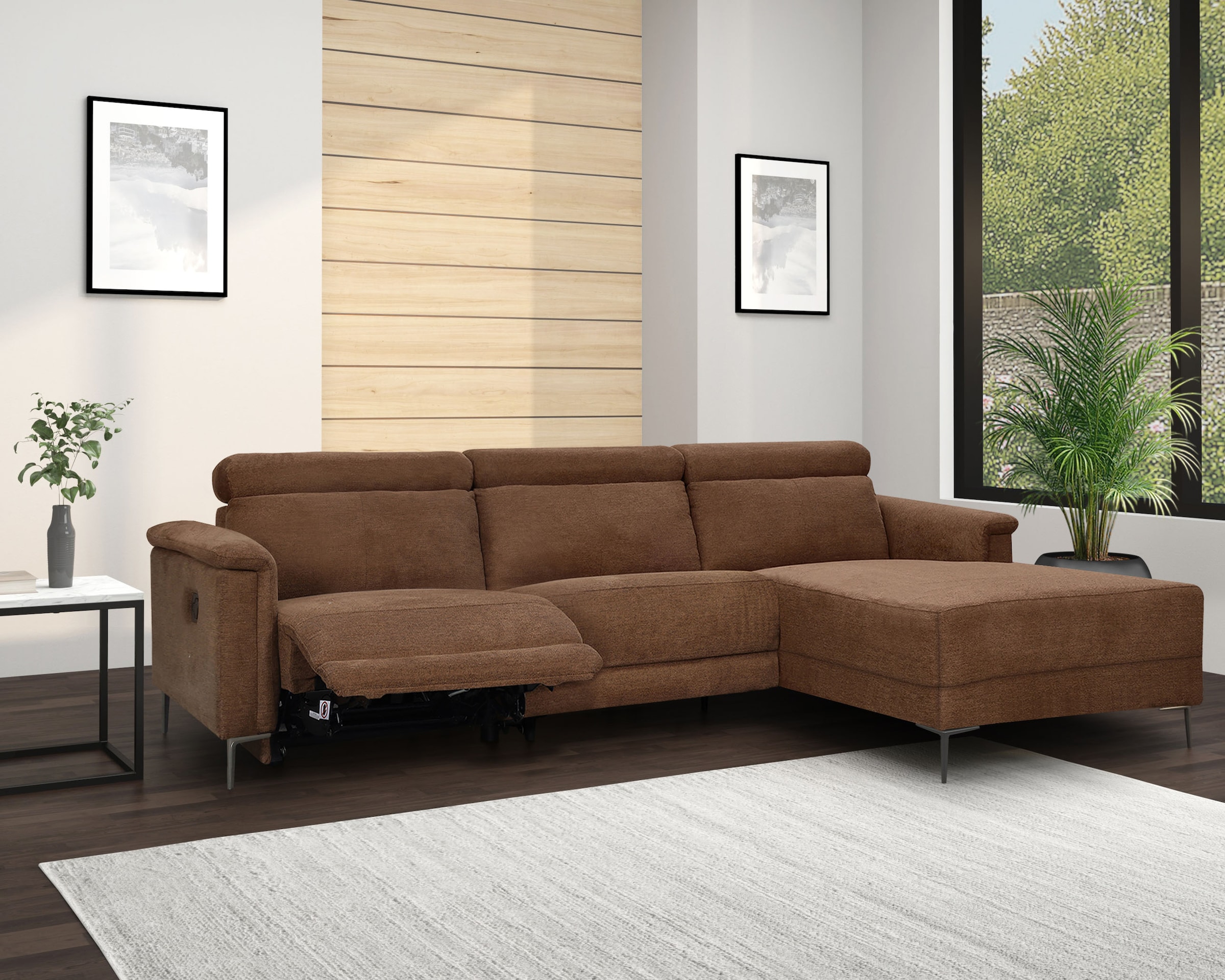 GOODproduct Canapé d'angle »LUND, L-Form, 261cm, man. o. elektr. Relaxfunktion (mit USB-A)« und Kopfteilverstellung