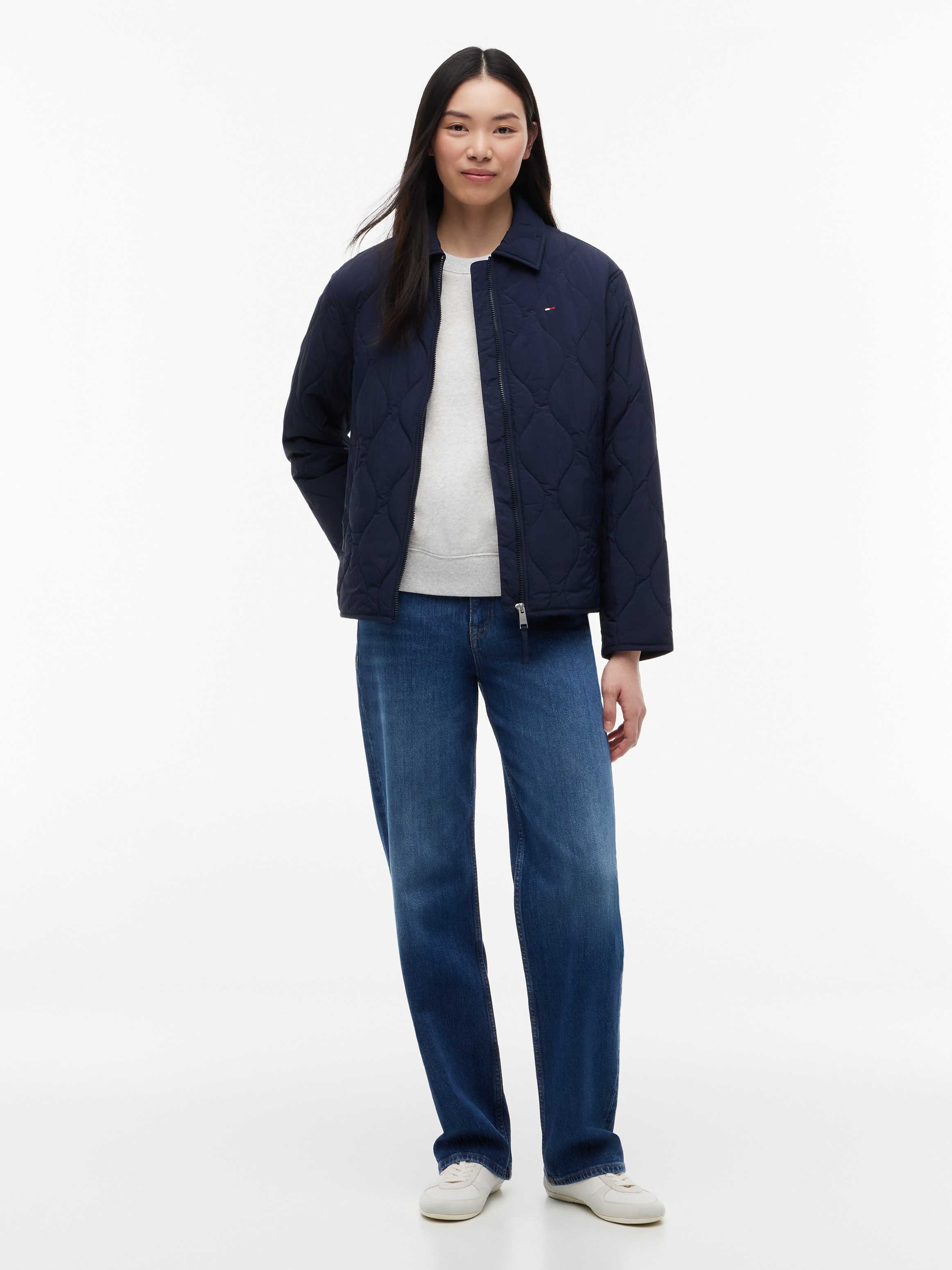 Tommy Jeans Veste matelassée »TJW COACH COLLAR QUILTED JACKET« fibre synthétique, broderie drapeau