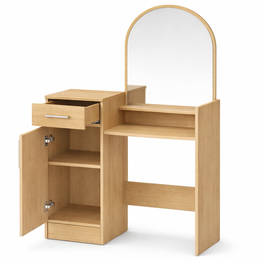 GOODproduct Coiffeuse »Trympo 1, Kosmetiktisch, Frisiertisch, Schminkkommode, Toilettentisch« Schminktisch mit Spiegel und Stauraum (1 Schublade, 1 Tür)