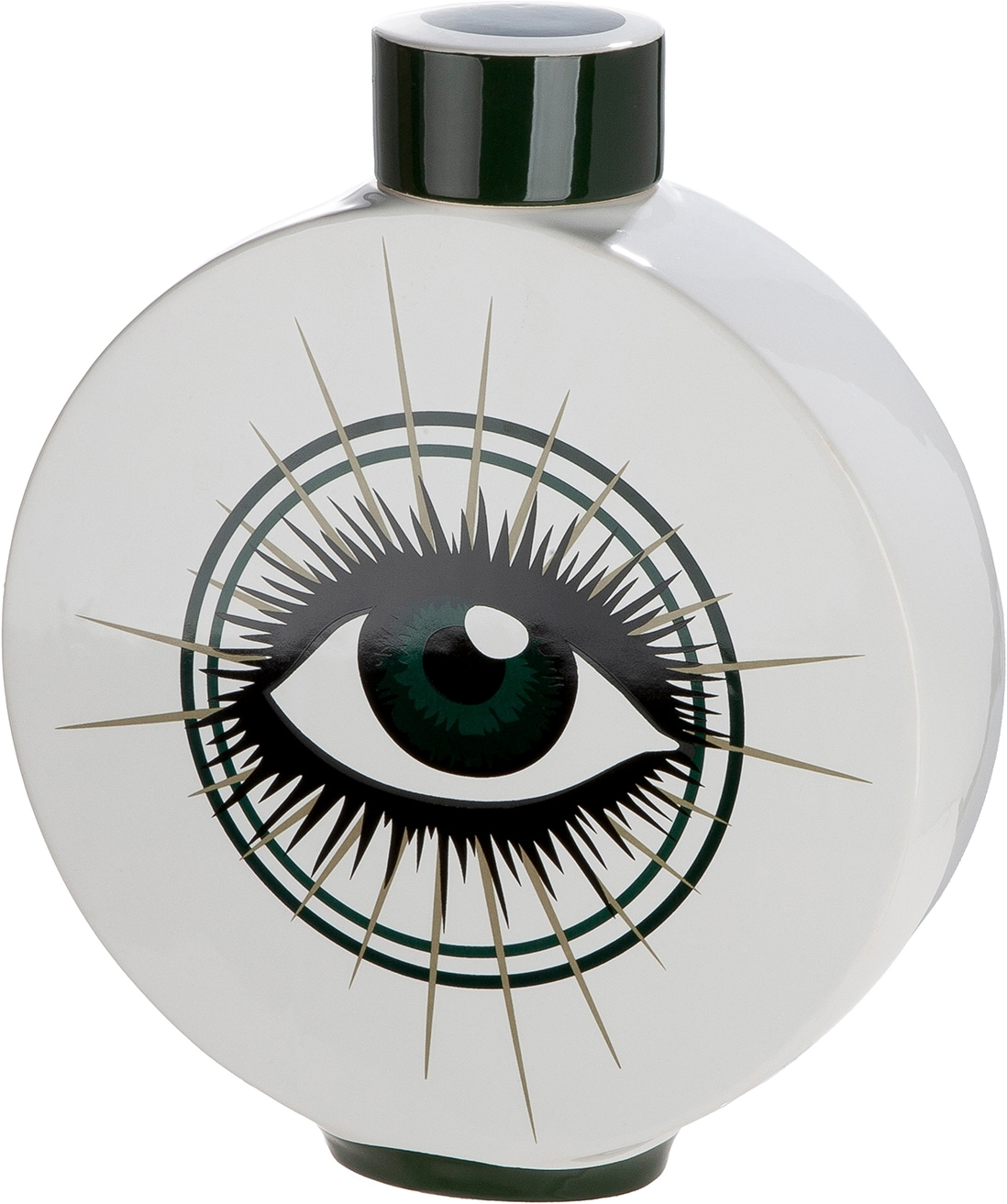 GILDE Vase de table »Deckelvase rund Magic Eye« Vase à couvercle, Magic Eye, design à motifs, rangement, moderne