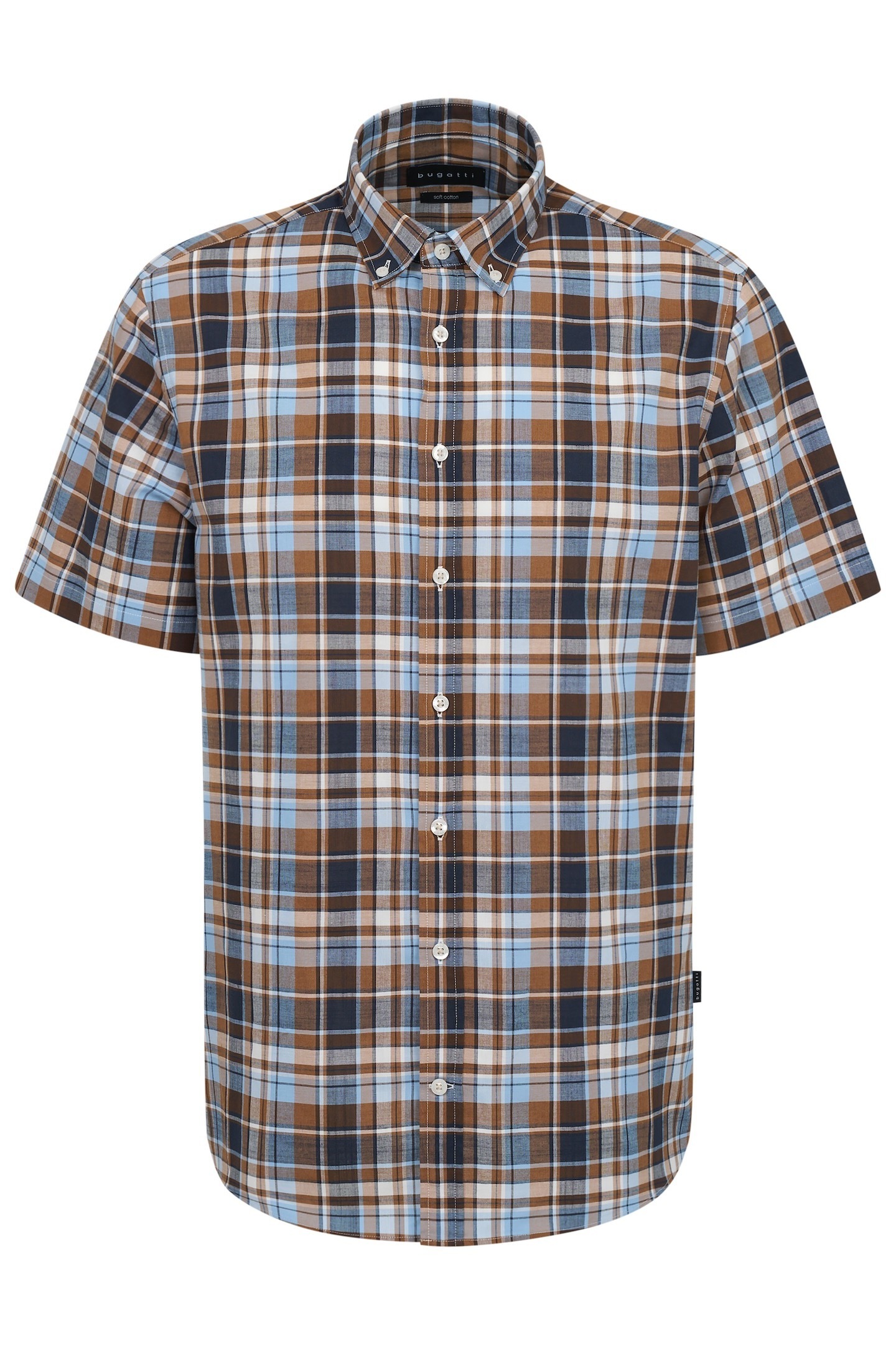 bugatti Kurzarmhemd mit Karo-Muster