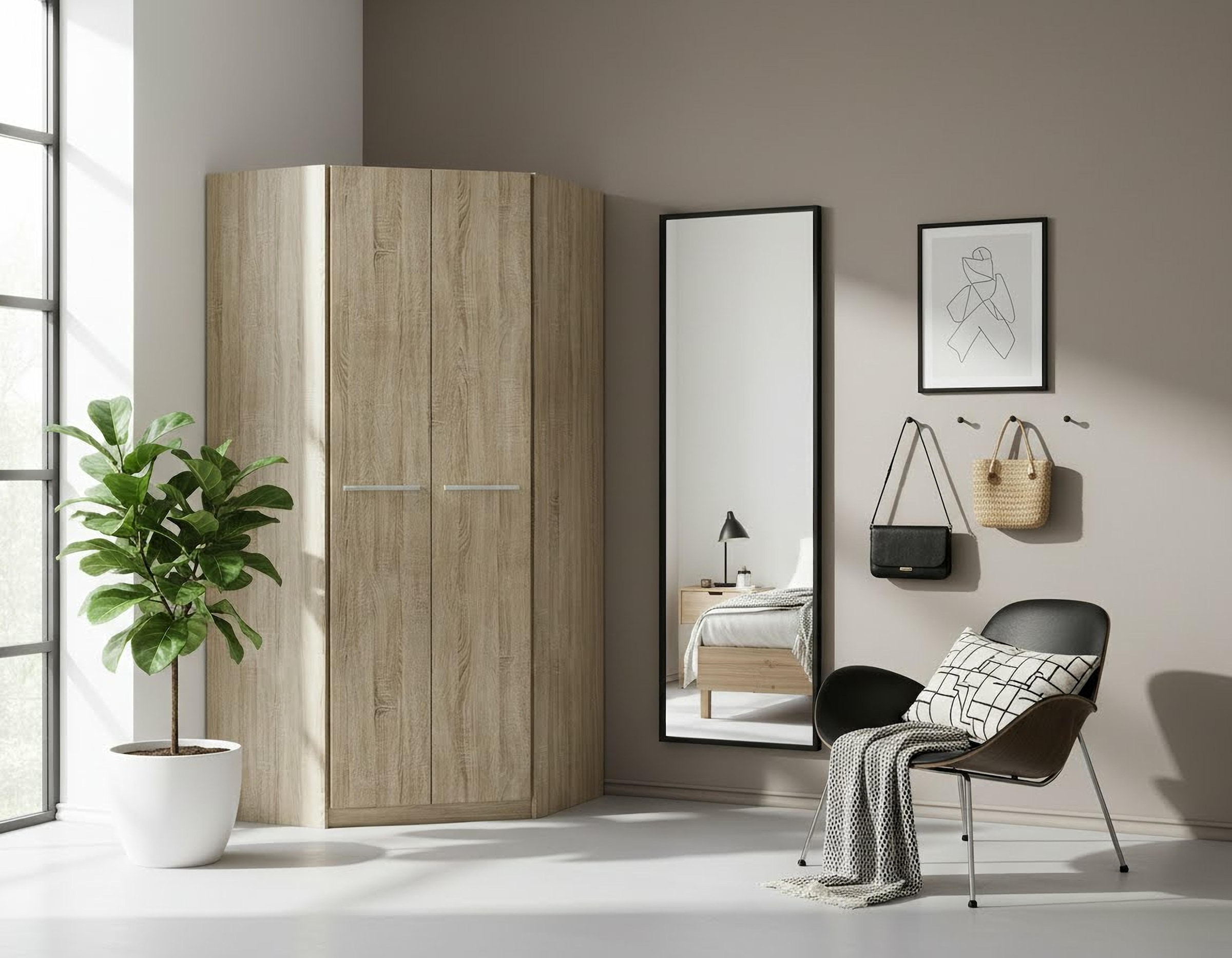 priess »Barcelona Kleiderschrank Ecklösung Raumwunder« in 2 Tiefen Schrank Eckschrank Garderobe