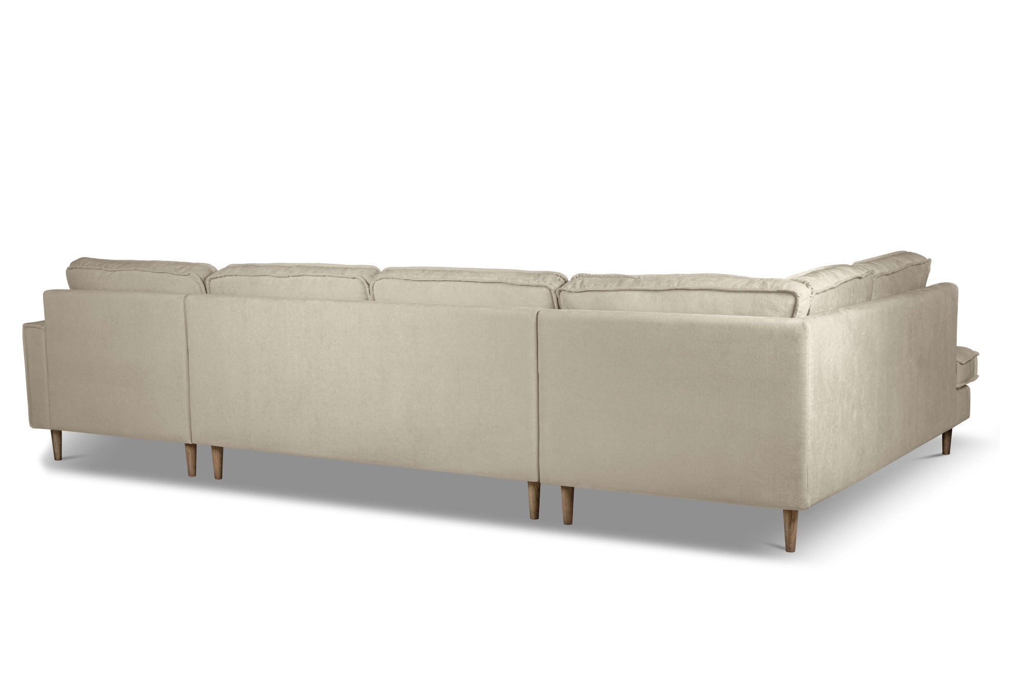 GOODproduct Wohnlandschaft »Pinto Skandi, 350 cm, U-Form, XXL, mit Ottomanen« mit Keder, Massivholzfüsse Eiche geräuchert, Wellenunterfederung