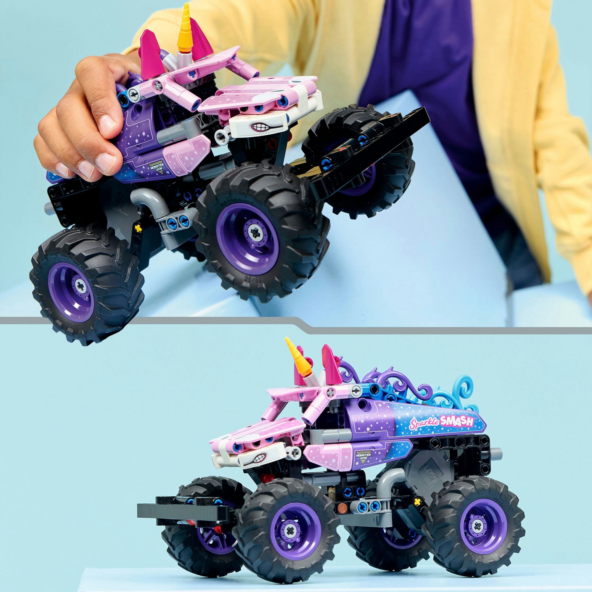 LEGO® Konstruktionsspielsteine »Monster Jam Sparkle Smash mit Rückziehmotor (42220), LEGO Technic«
