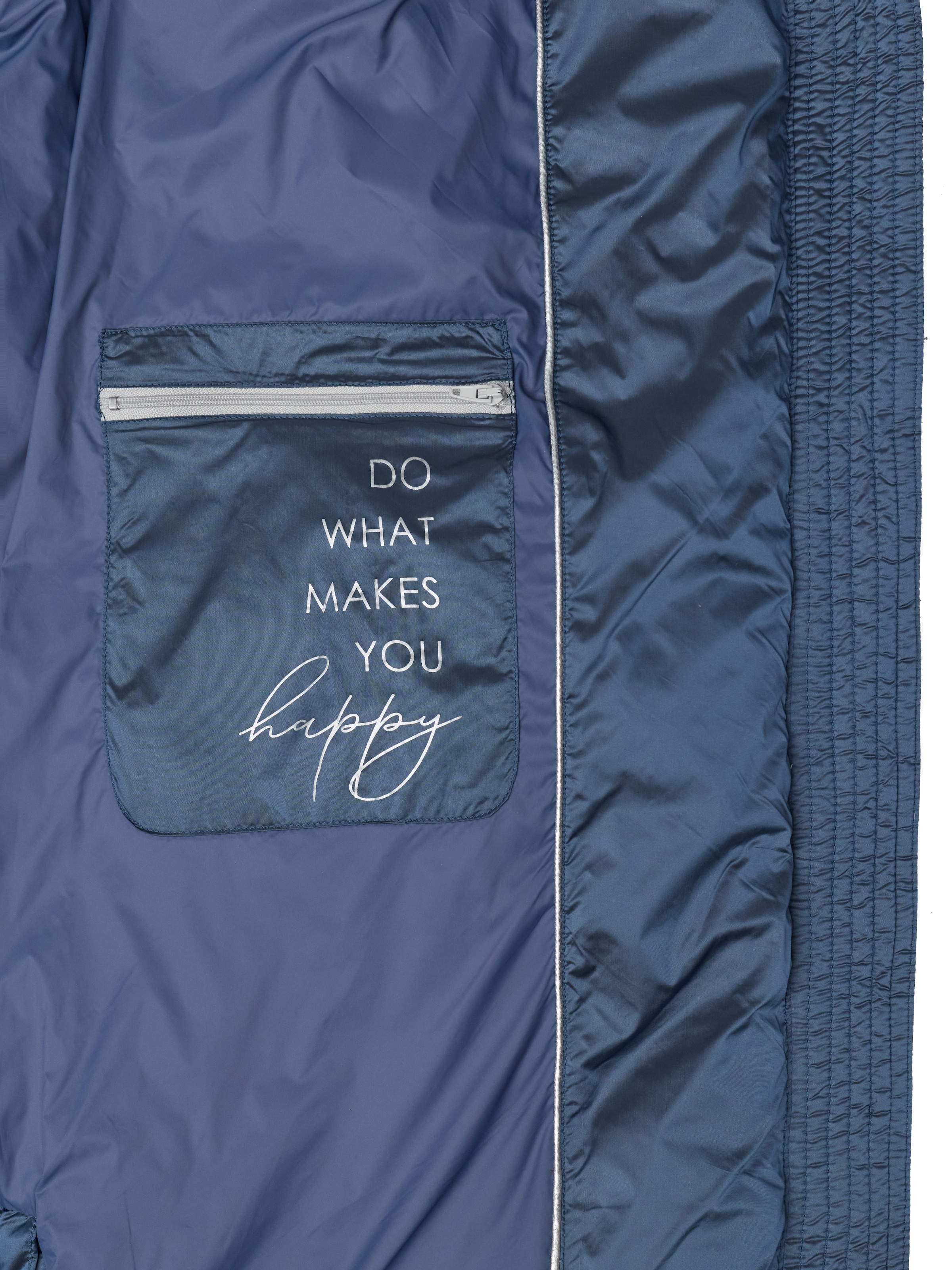 MANISA Manteau d'hiver mit Stehkragen und fester Kapuze und dekorativen Strickbändern