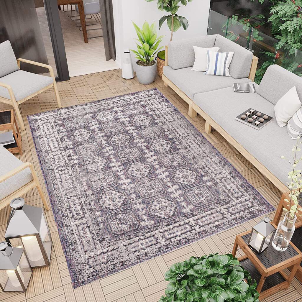 Carpet City Outdoorteppich »Outdoor 740« rechteckig 5 mm Höhe In/- Outdoor geeignet, Ornamenten Look, Wohnzimmer, Balkon, Terrasse