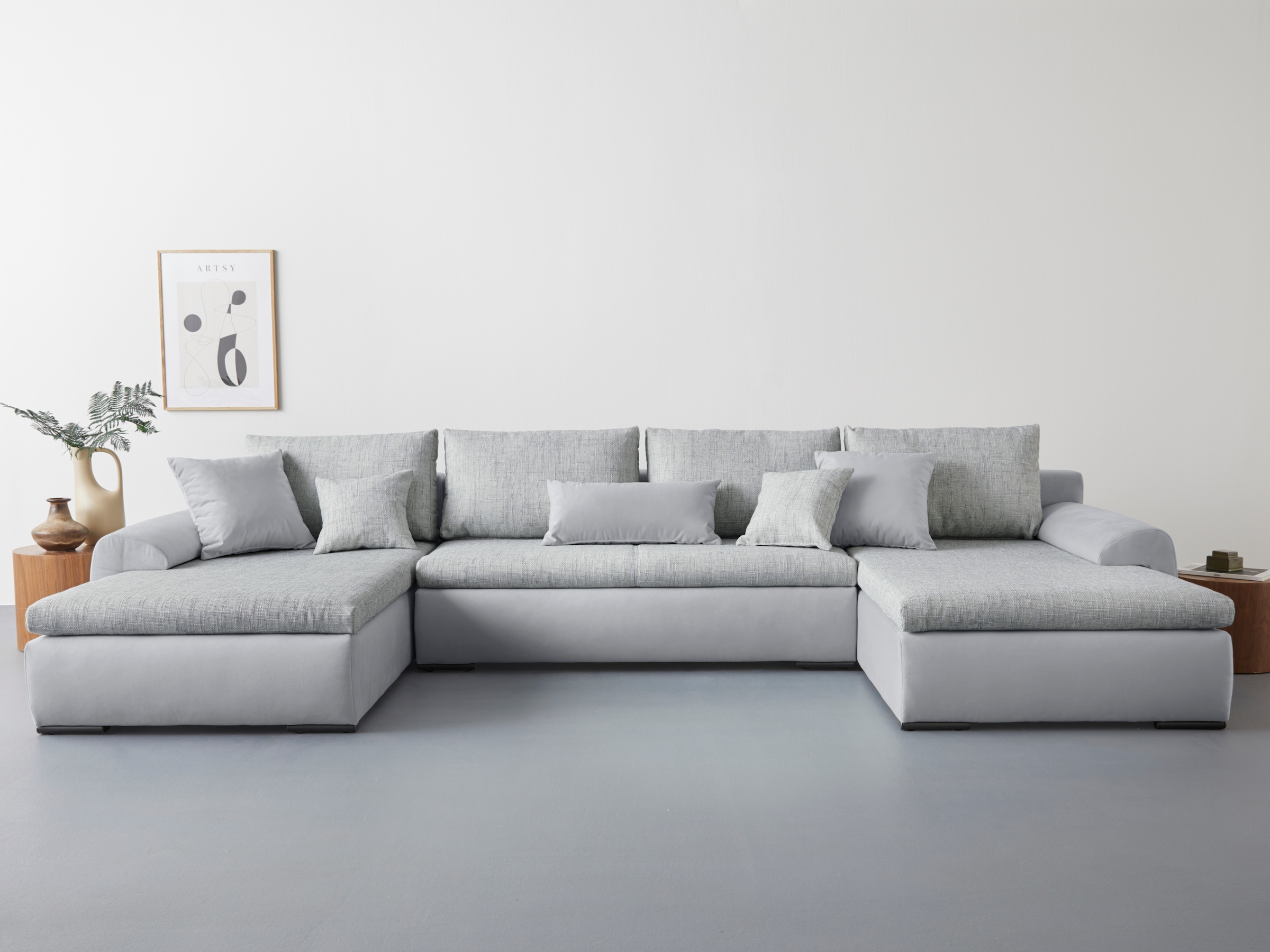 Home affaire Wohnlandschaft »Win U-Form« inklusive Bettfunktion und Bettkasten