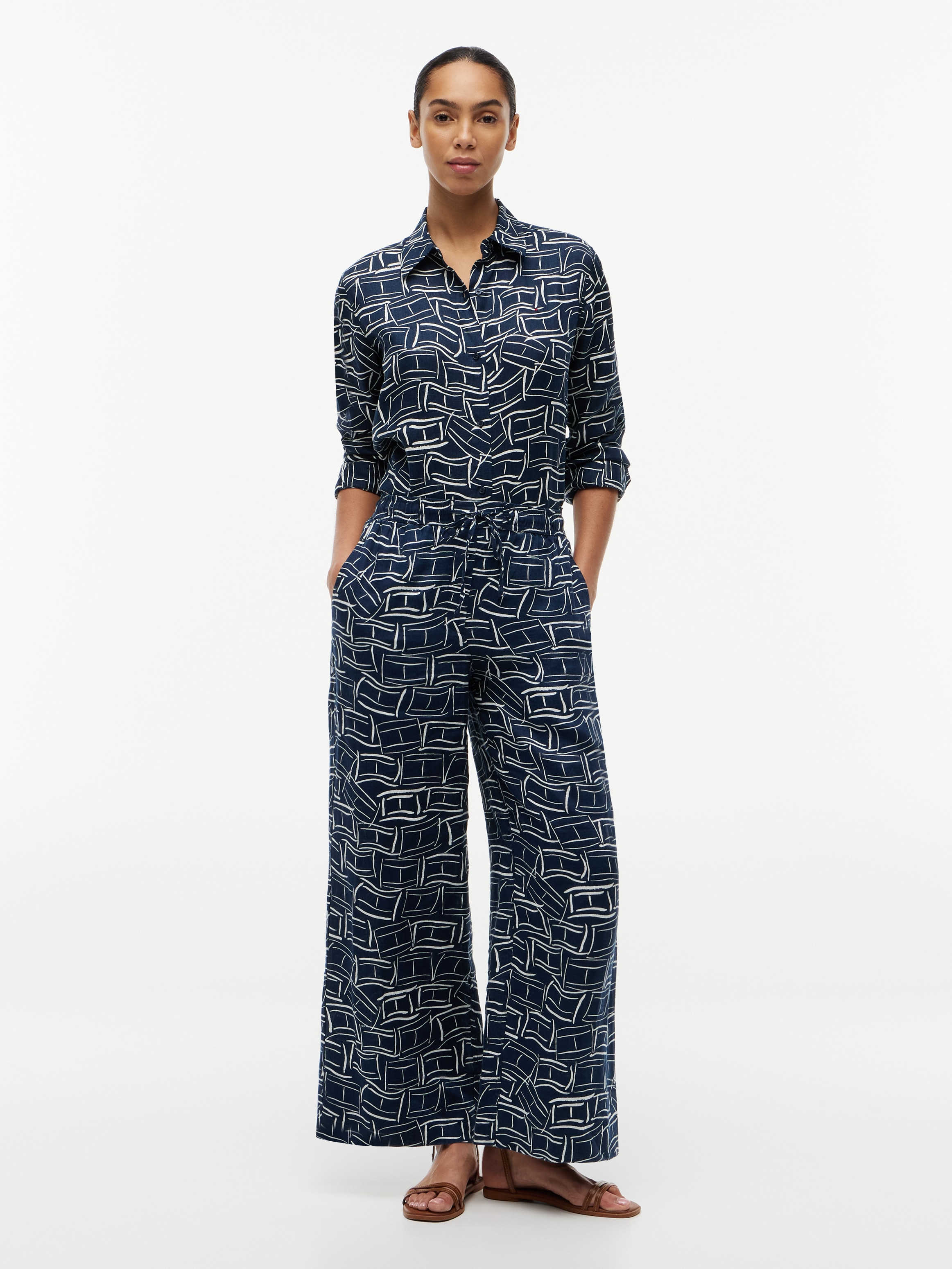 Tommy Hilfiger Leinenhose »ESS LINEN PULL ON PANTS«  in lockerer Passform, Elastikbund