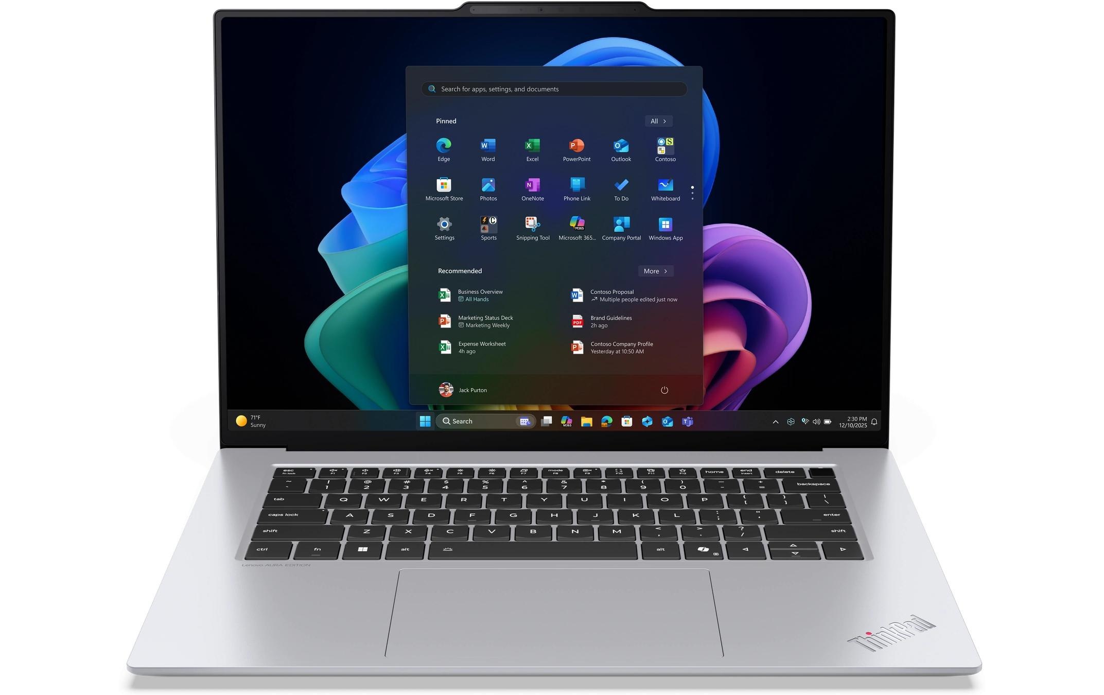 Lenovo Ordinateur portable »ThinkPad X9-15 Gen 1 Copilot+ PC (Intel)« 38,862 cm / 15,3 ″ Intel Core Ultra 7 1.000 GB SSD