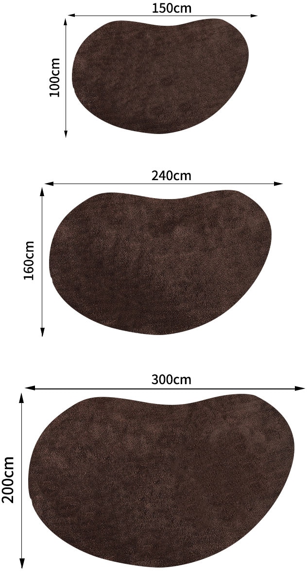 LeGer Home by Lena Gercke Hochflor-Teppich »Halrum, einfarbig, besondere Form, modern« organische Form, bean shape, kuschelig, Wohnzimmer, Schlafzimmer